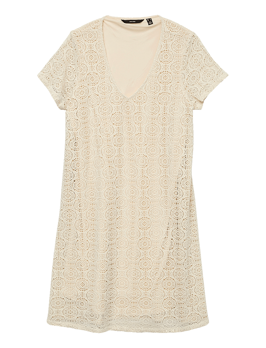 Vero Moda Girl - VMMAYA SS V NECK SHORT DRESS JRS GIRL - robes décontractées à manches courtes - birch - 0