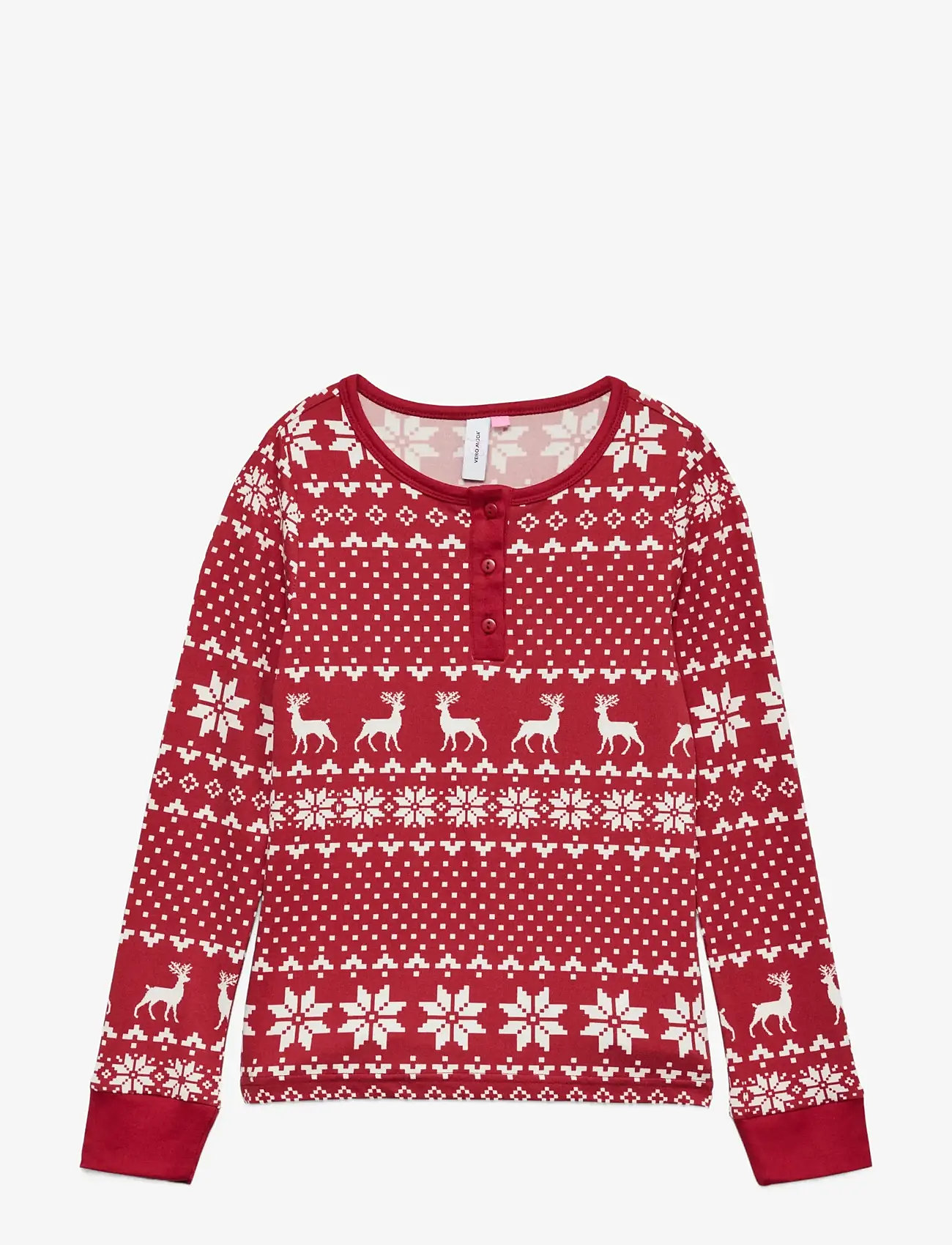 Vero Moda Girl - VMCHRIS LS BUTTON TOP JRS XMAS GIRL - langärmelig - karanda red - 1