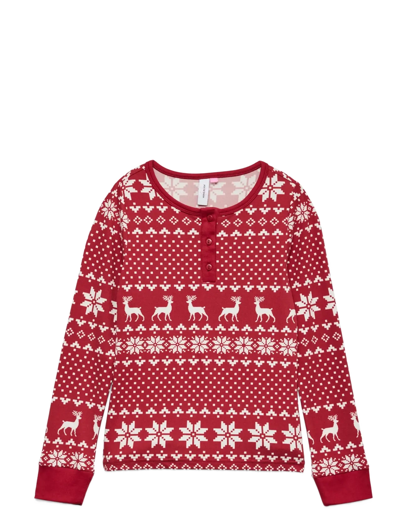 Vero Moda Girl VMCHRIS LS BUTTON TOP JRS XMAS GIRL - 4 for 3 - KARANDA RED / red