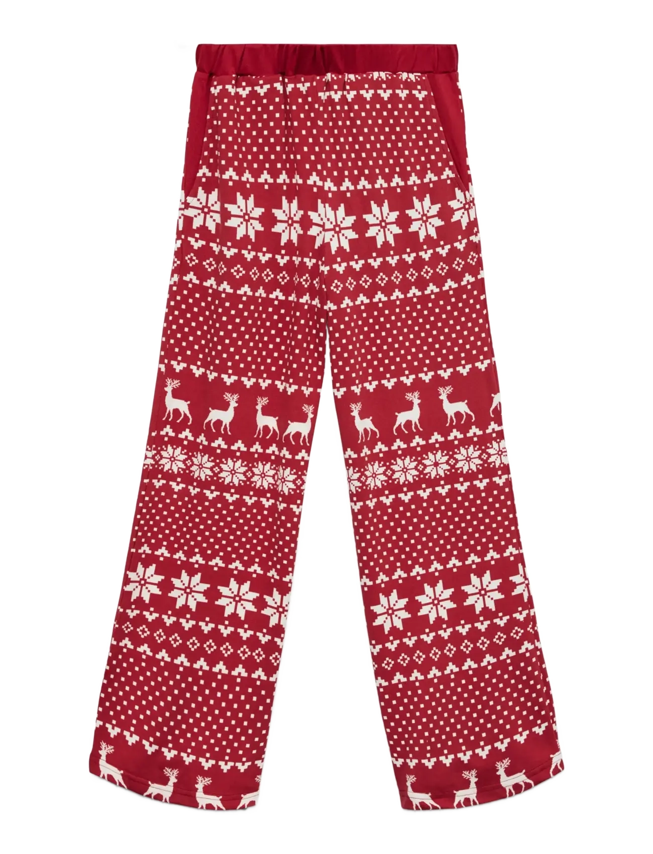 Vero Moda Girl VMCHRIS HW STRAIGHT PANTS JRS XMAS GIRL - 4 for 3 - KARANDA RED / red