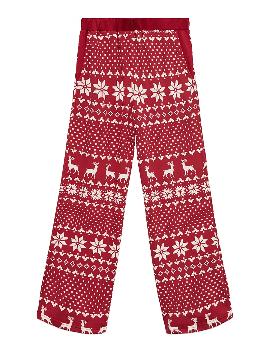 Vero Moda Girl - VMCHRIS HW STRAIGHT PANTS JRS XMAS GIRL - pantalons - karanda red - 1