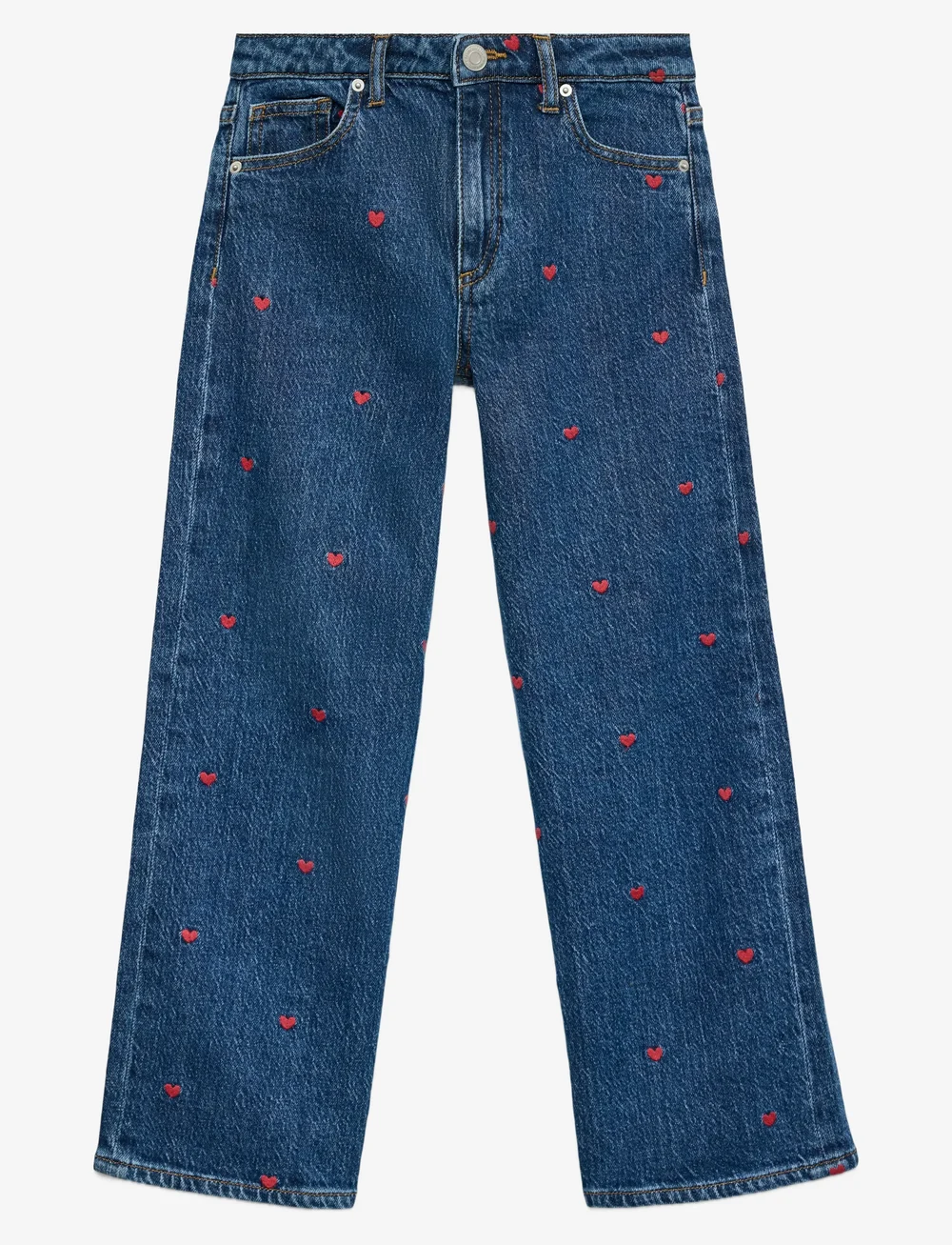 Vero Moda Girl - VMTESSA HR WIDE EMB JEANS RA360 GIRL - hosen mit weitem bein - medium blue denim - 1