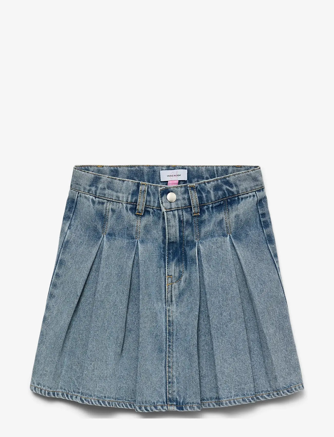 Vero Moda Girl - VMDANNI HR SHORT DNM PLEAT SKIRT GIRL - miniseelikud - light blue denim - 1