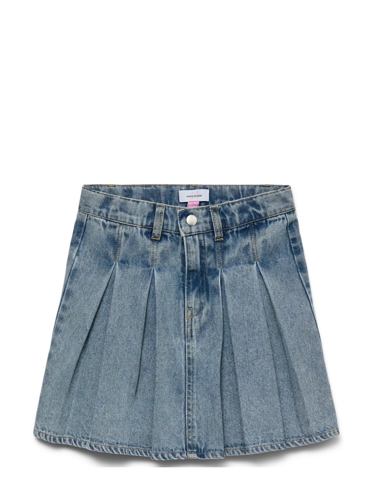 VMDANNI HR SHORT DNM PLEAT SKIRT GIRL - LIGHT BLUE DENIM
