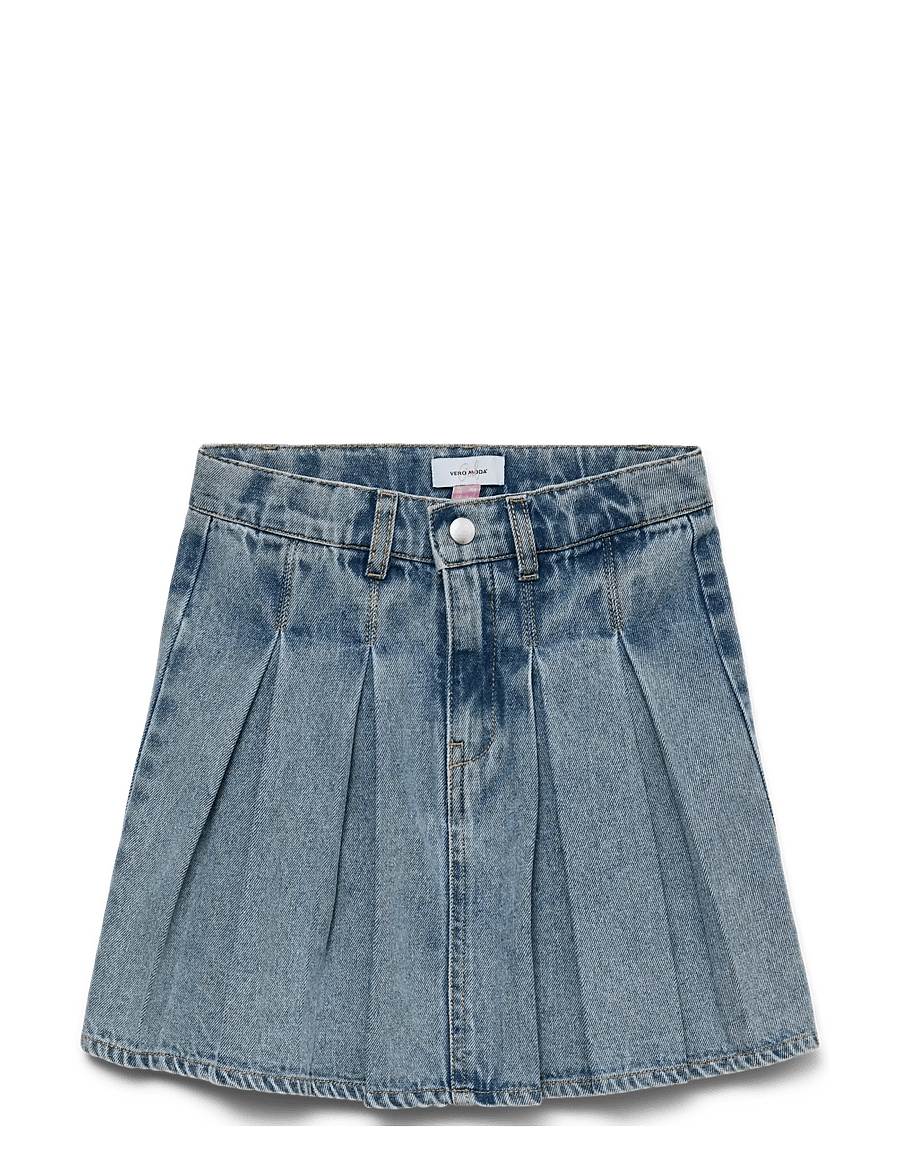 Vero Moda Girl - VMDANNI HR SHORT DNM PLEAT SKIRT GIRL - trumpi sijonai - light blue denim - 1