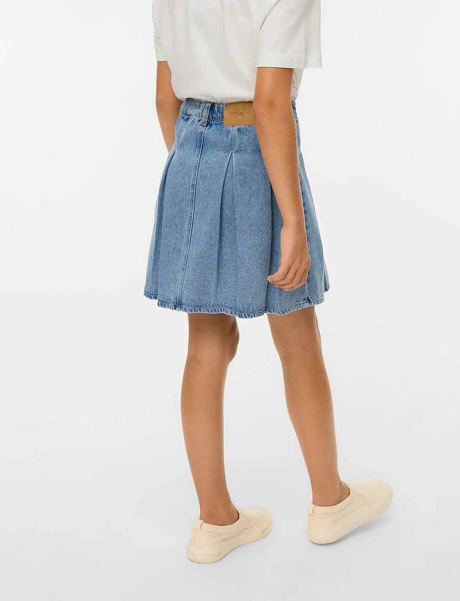 Vero Moda Girl - VMDANNI HR SHORT DNM PLEAT SKIRT GIRL - trumpi sijonai - light blue denim - 2