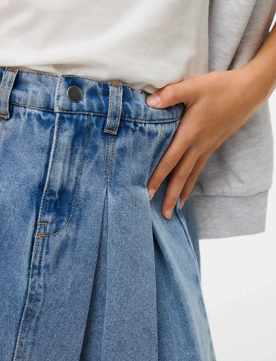 Vero Moda Girl - VMDANNI HR SHORT DNM PLEAT SKIRT GIRL - trumpi sijonai - light blue denim - 5