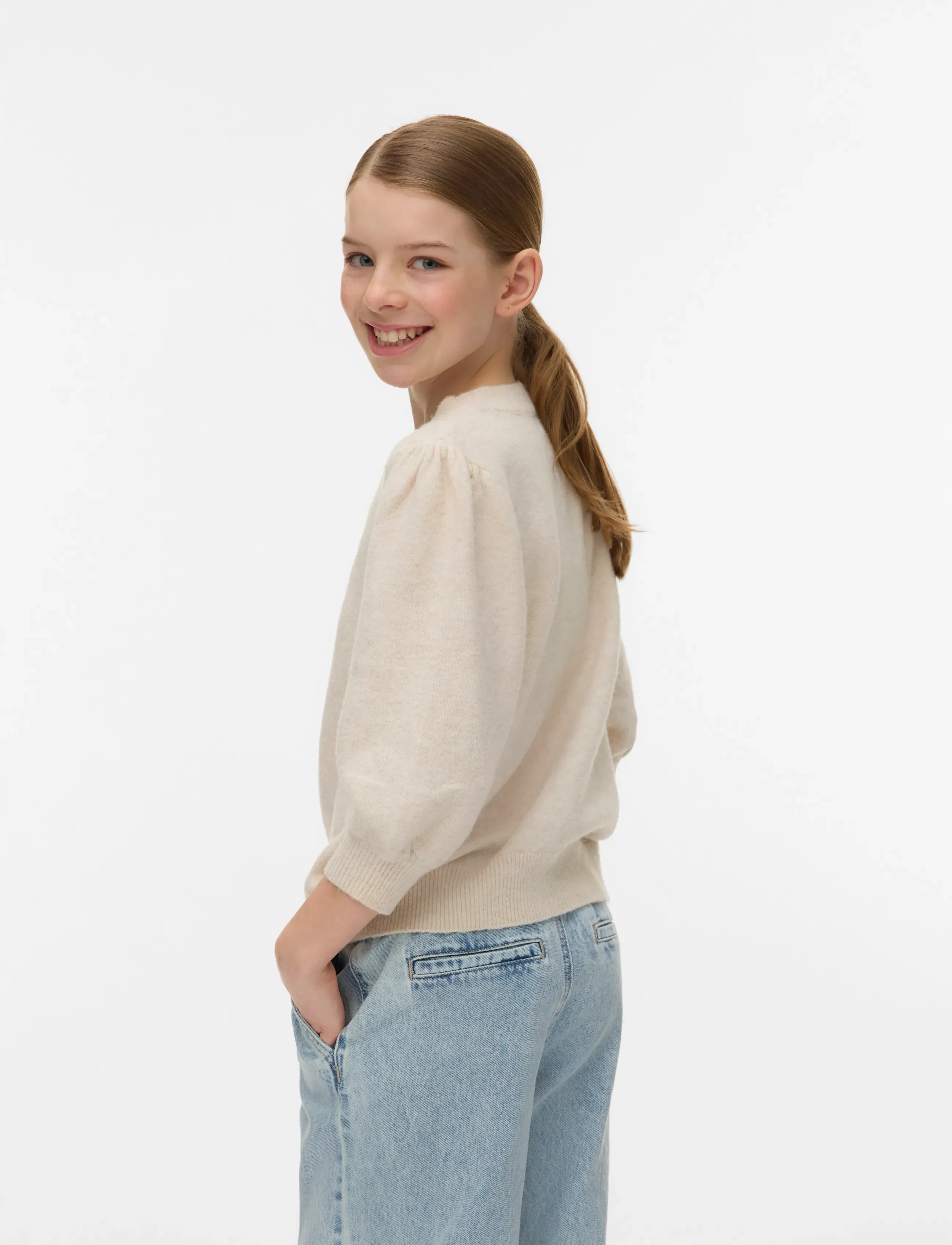 Vero Moda Girl - VMDOFFY 2/4 O-NECK PULLOVER GA GIRL - pullover - birch - 3