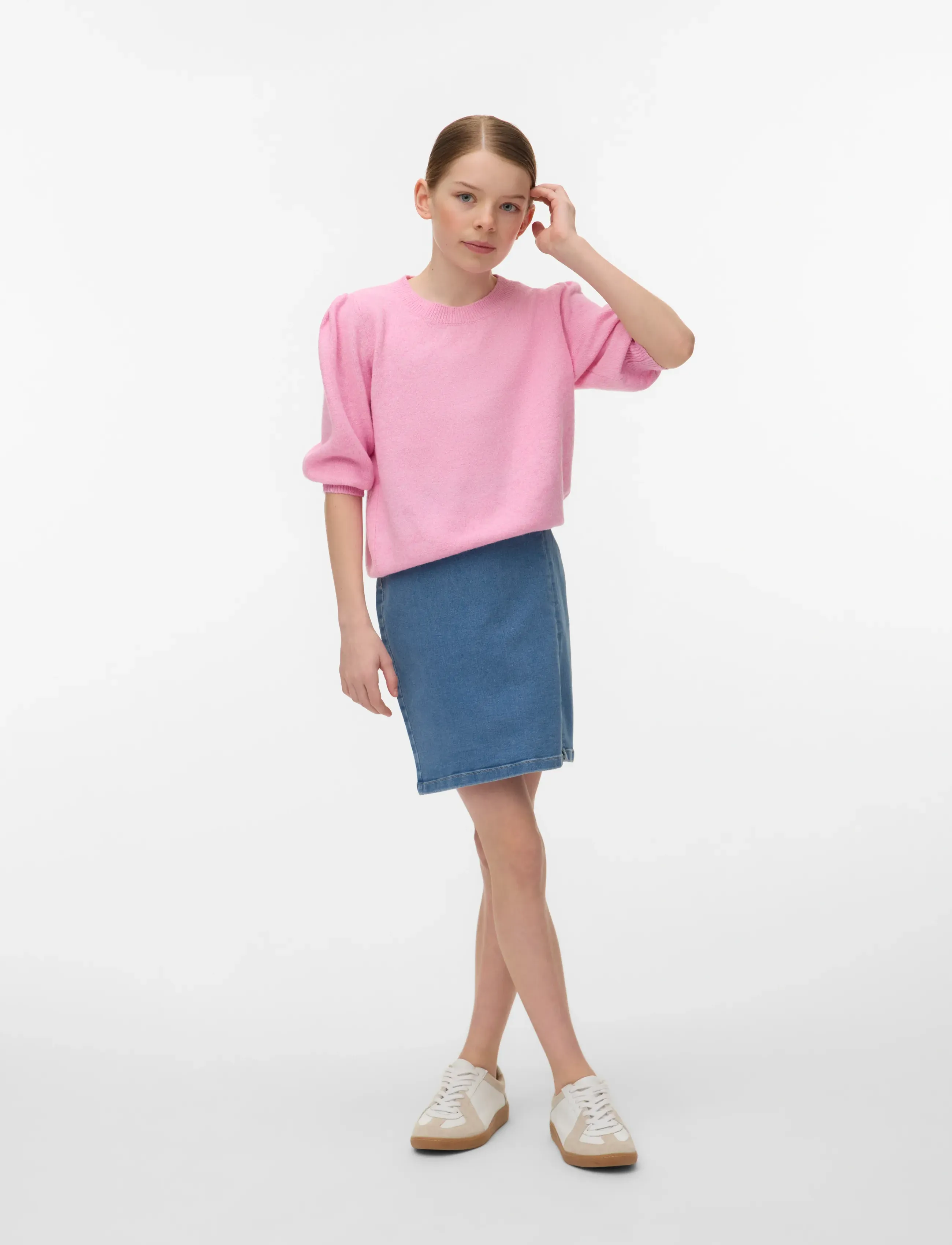 Vero Moda Girl Vmdoffy 2/4 O-Neck Pullover Ga Girl, 146/152, Pink, Strik > Pullovere, Børn