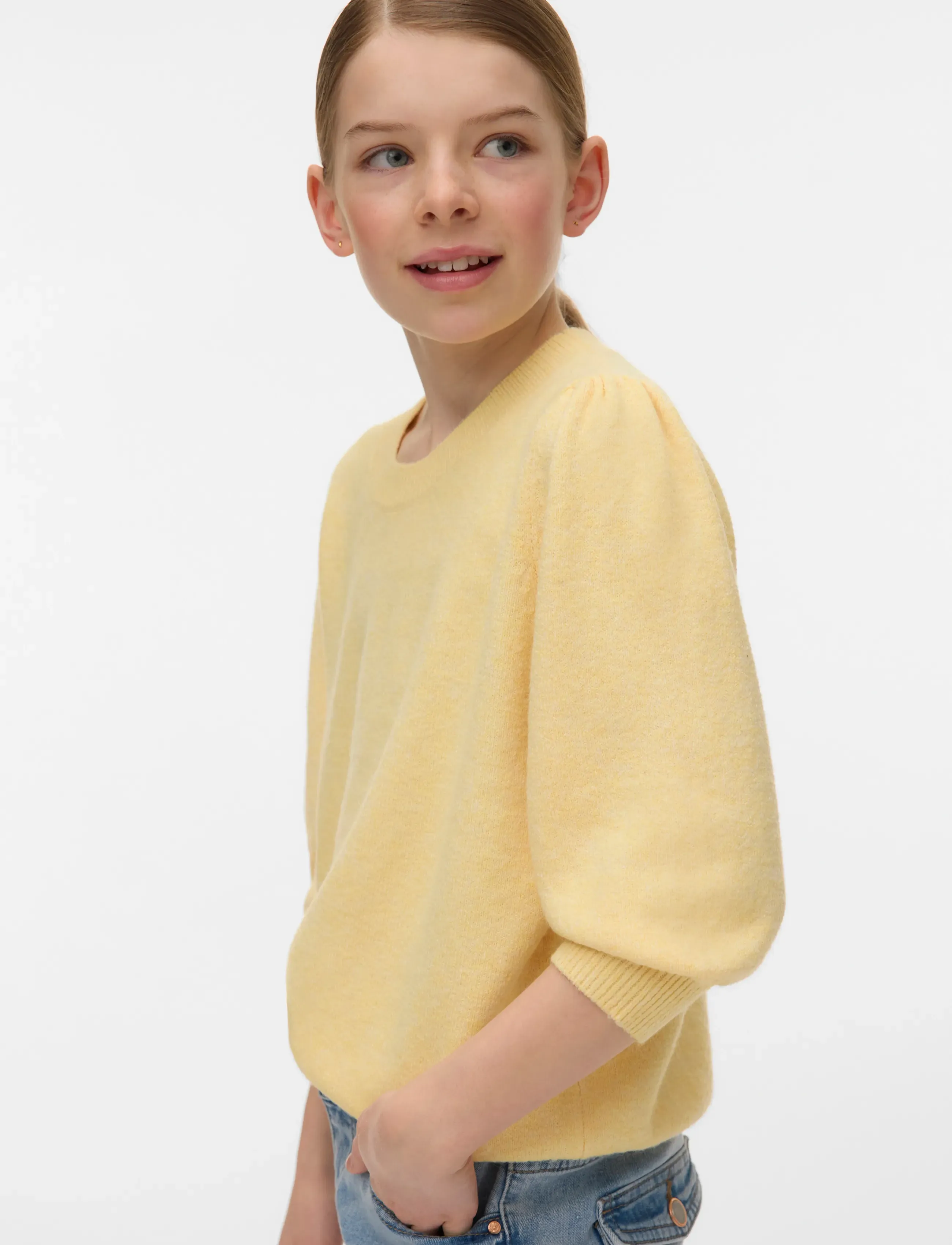 Vero Moda Girl - VMDOFFY 2/4 O-NECK PULLOVER GA GIRL - trøjer - golden haze - 4