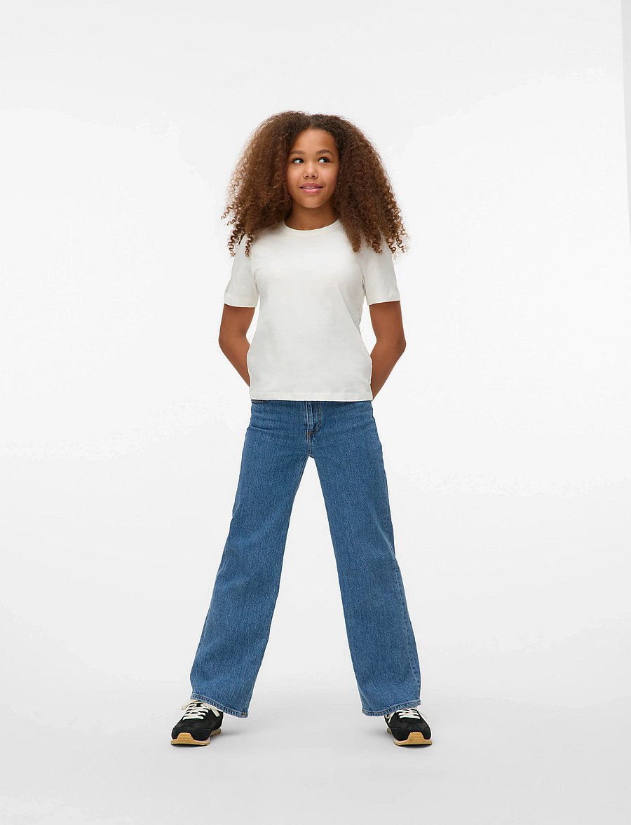 Vero Moda Girl - VMPAULINA SS T-SHIRT GA JRS GIRL NOOS - lühikeste varrukatega t-särgid - snow white - 0