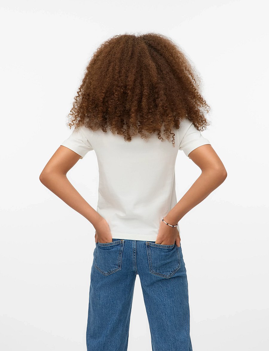 Vero Moda Girl - VMPAULINA SS T-SHIRT GA JRS GIRL NOOS - lühikeste varrukatega t-särgid - snow white - 3