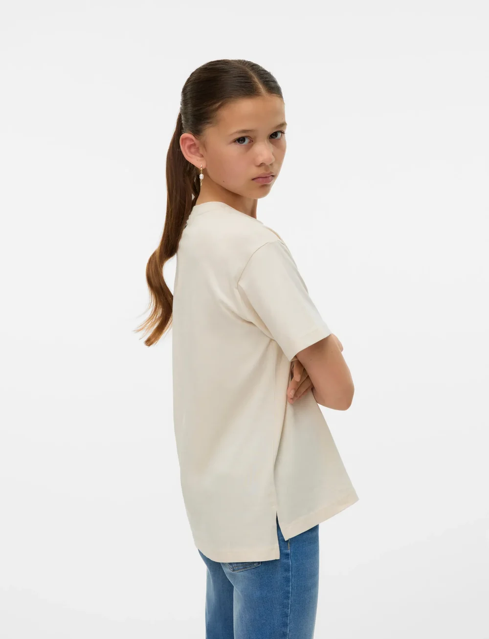 Vero Moda Girl - VMCLARA FRANCIS SS TOP JRS GA GIRL - lühikeste varrukatega t-särgid - snow white - 2