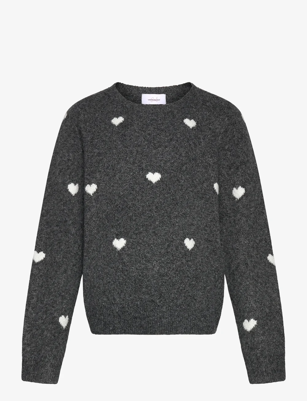 Vero Moda Girl - VMDOFFY INTARSIA LS O-NCK PULLOVER GIRL - pullover - dark grey melange - 0