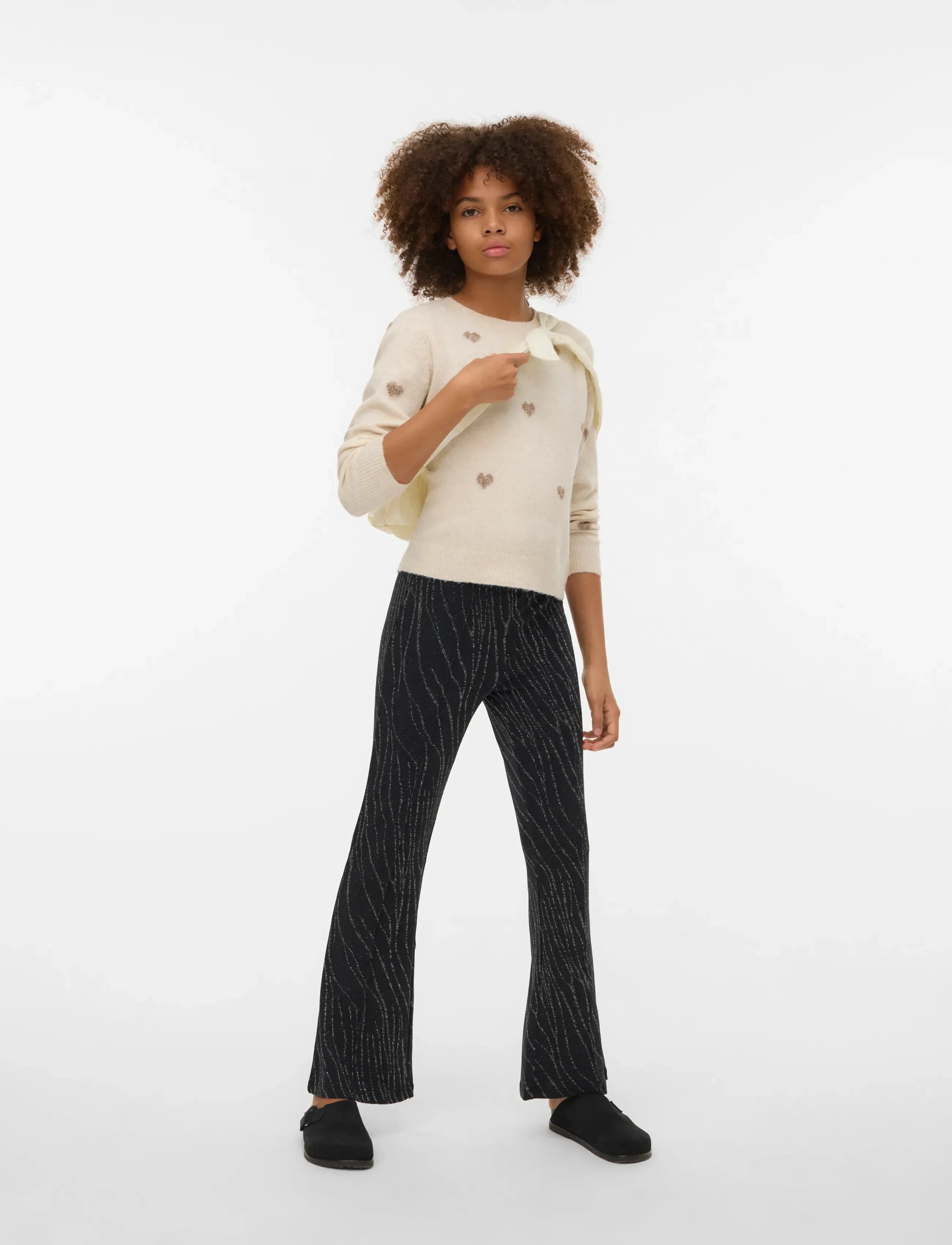 Vero Moda Girl VMNITA HW FLARED PANT JRS GIRL - Bukser - BLACK / black