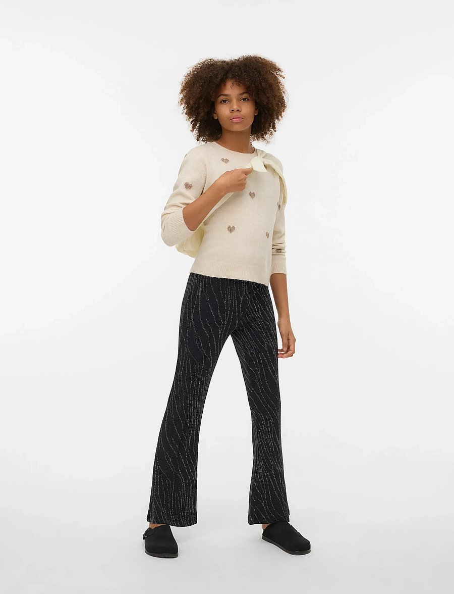 Vero Moda Girl - VMNITA HW FLARED PANT JRS GIRL - byxor - black - 0