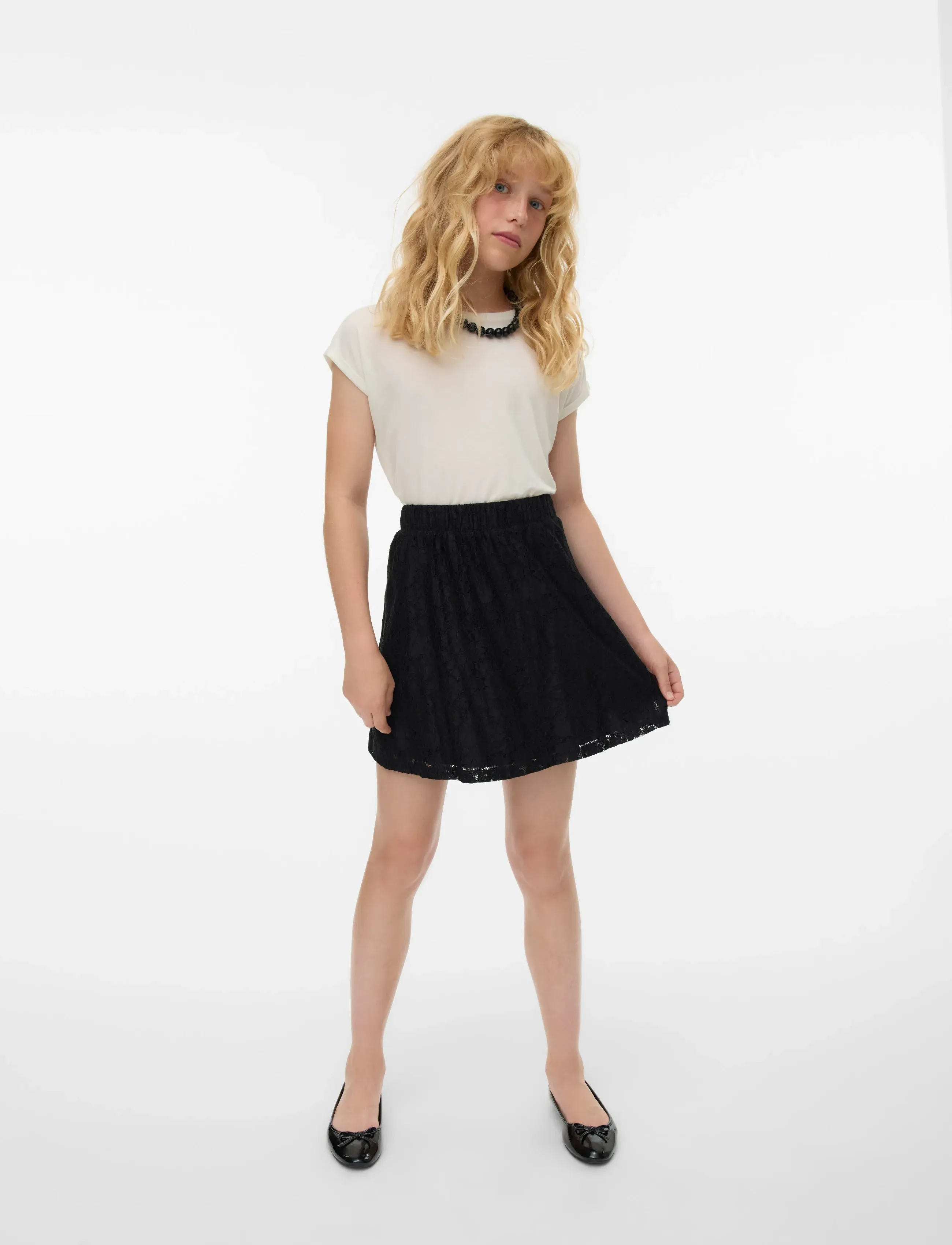 Vero Moda Girl Vmcoco Lace Short Skirt Girl, 146/152, Röcke, Schwarz - Kinder