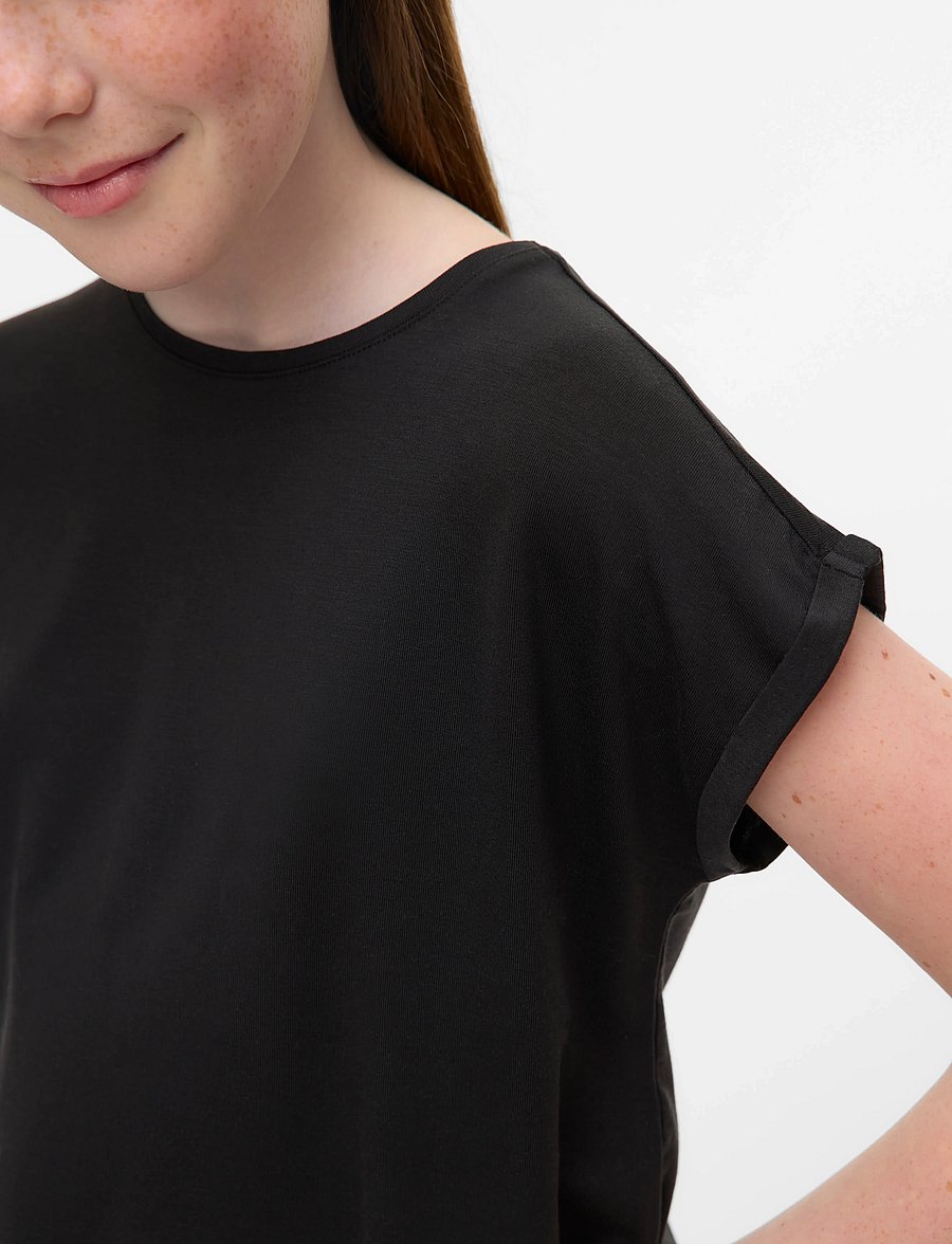 Vero Moda Girl - VMAVA PLAIN SS TOP GA JRS GIRL NOOS - kortærmede t-shirts - black - 2