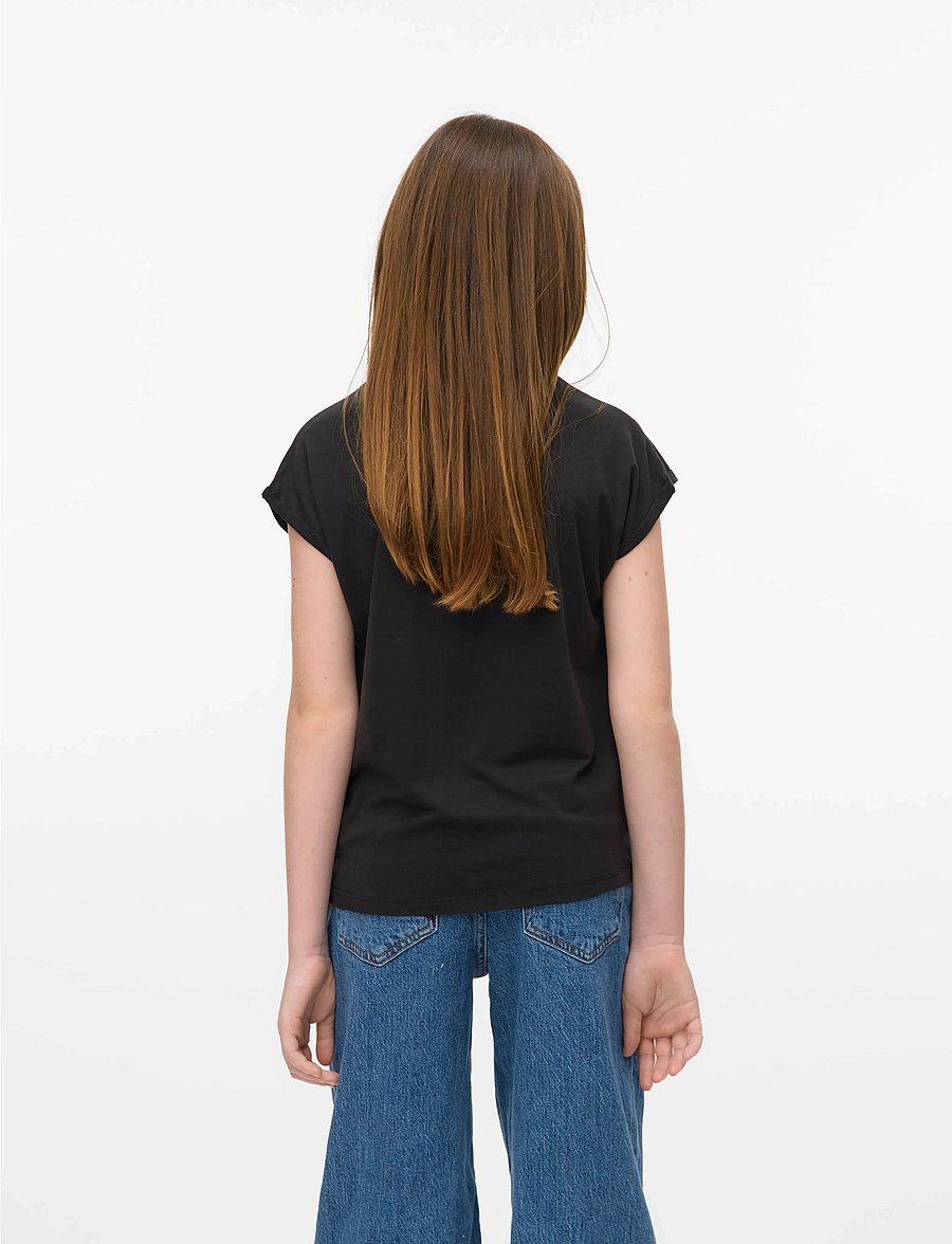Vero Moda Girl - VMAVA PLAIN SS TOP GA JRS GIRL NOOS - kortærmede t-shirts - black - 3