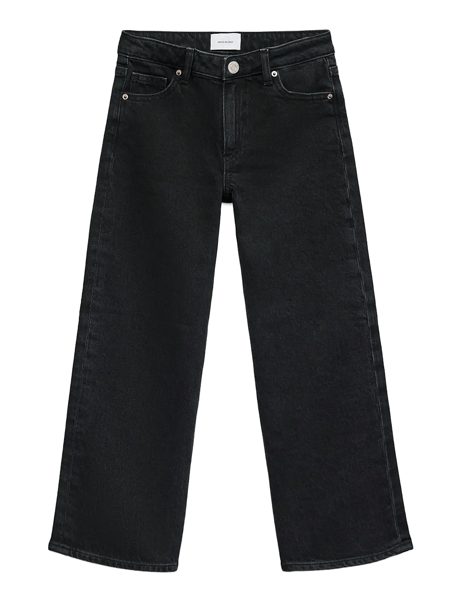 Vero Moda Girl - VMTESSA HR WIDE JEANS RA118 GA GIRL - hosen mit weitem bein - black - 1