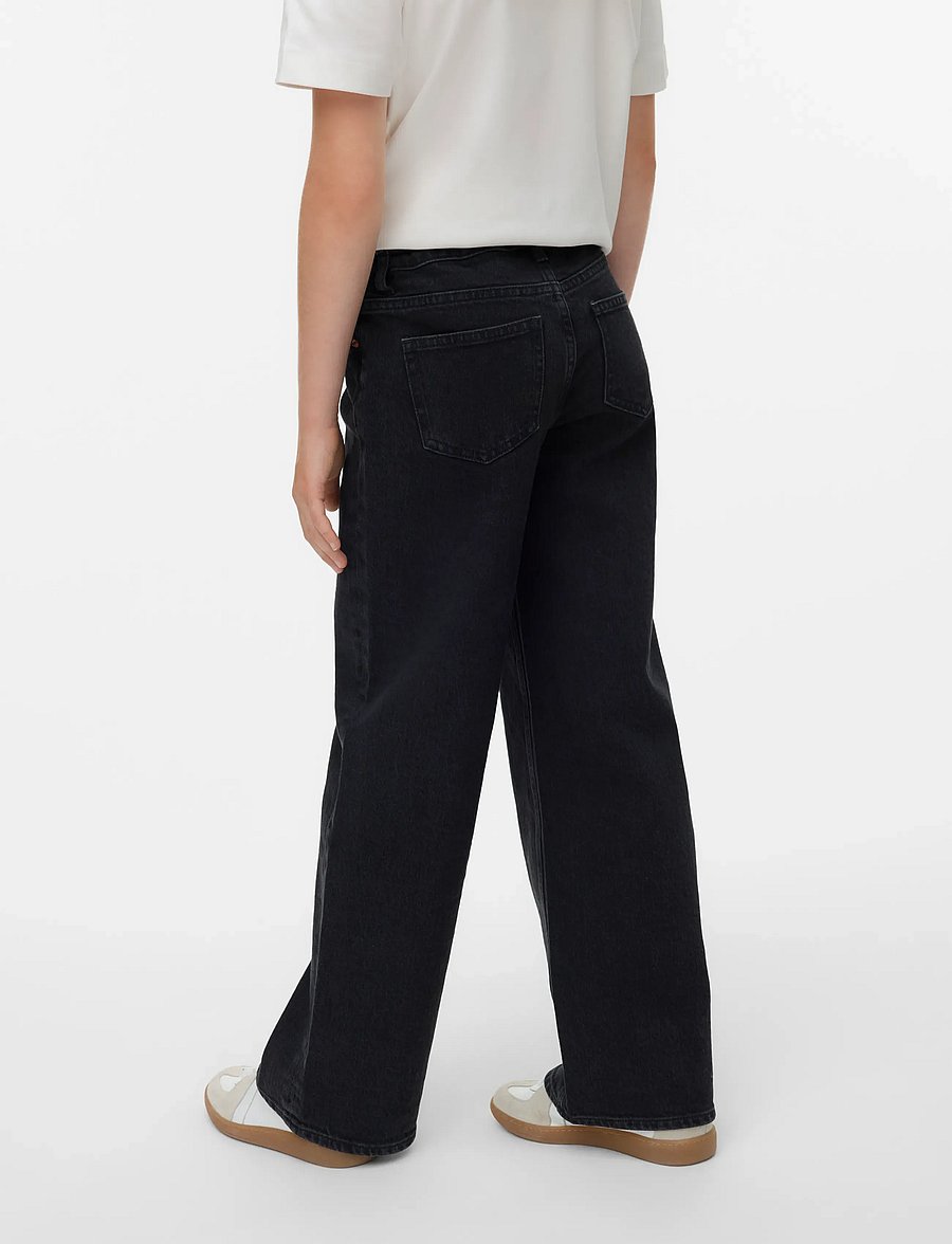 Vero Moda Girl - VMTESSA HR WIDE JEANS RA118 GA GIRL - hosen mit weitem bein - black - 2