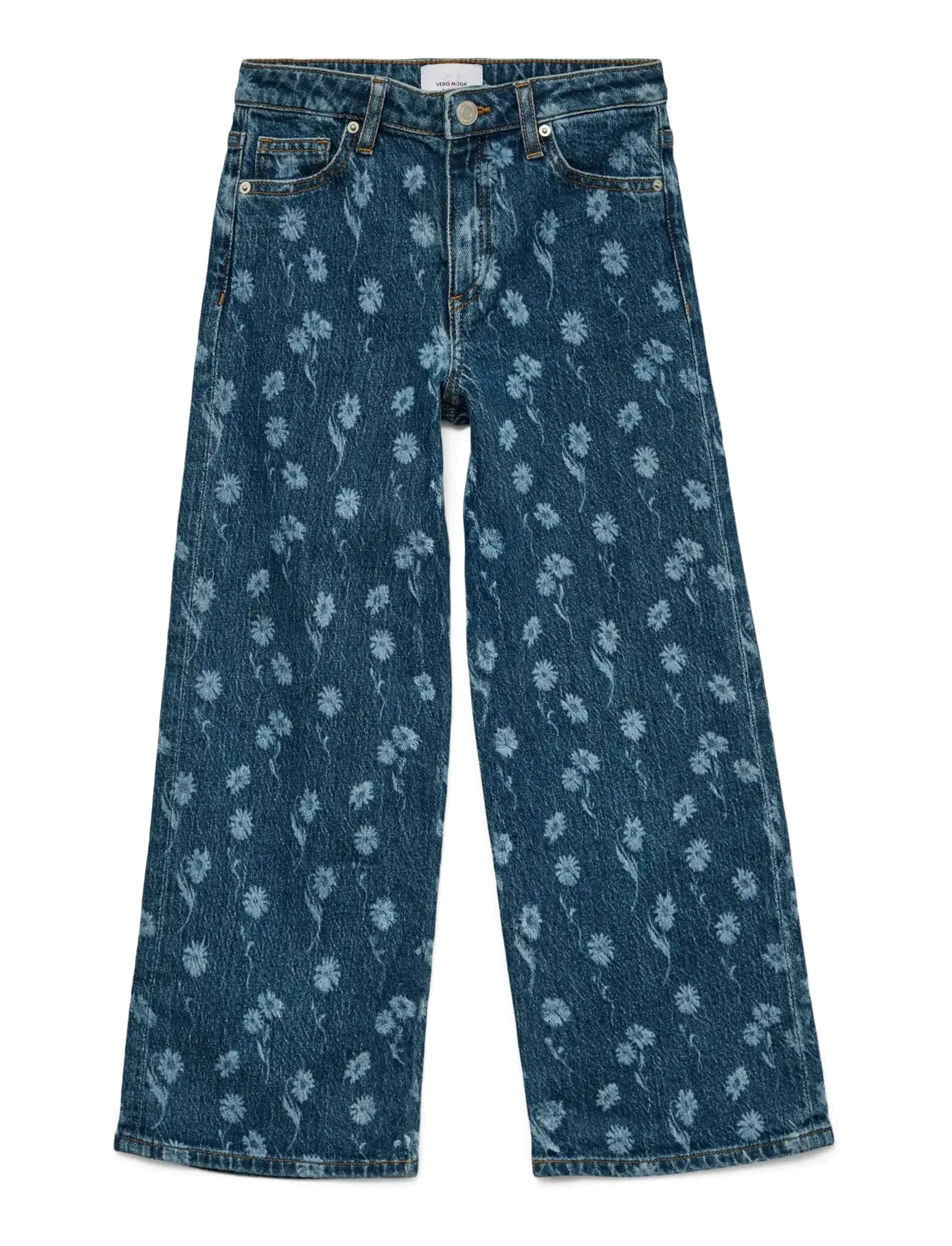 Vero Moda Girl VMTESSA HR WIDE FLOWER DNM J RA380 GIRL - 4 for 3 - MEDIUM BLUE DENIM / blue