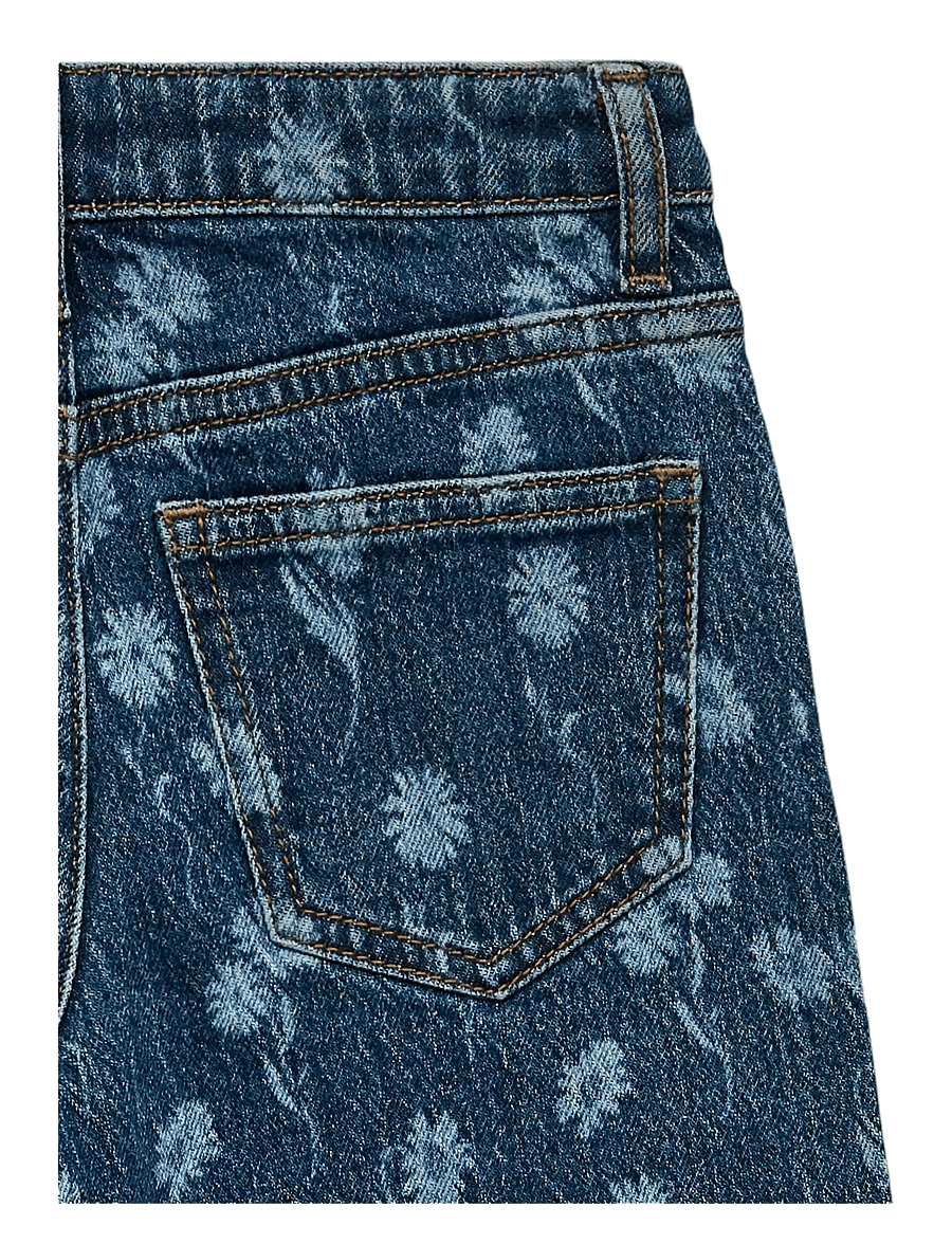Vero Moda Girl - VMTESSA HR WIDE FLOWER DNM J RA380 GIRL - pantalons larges - medium blue denim - 2