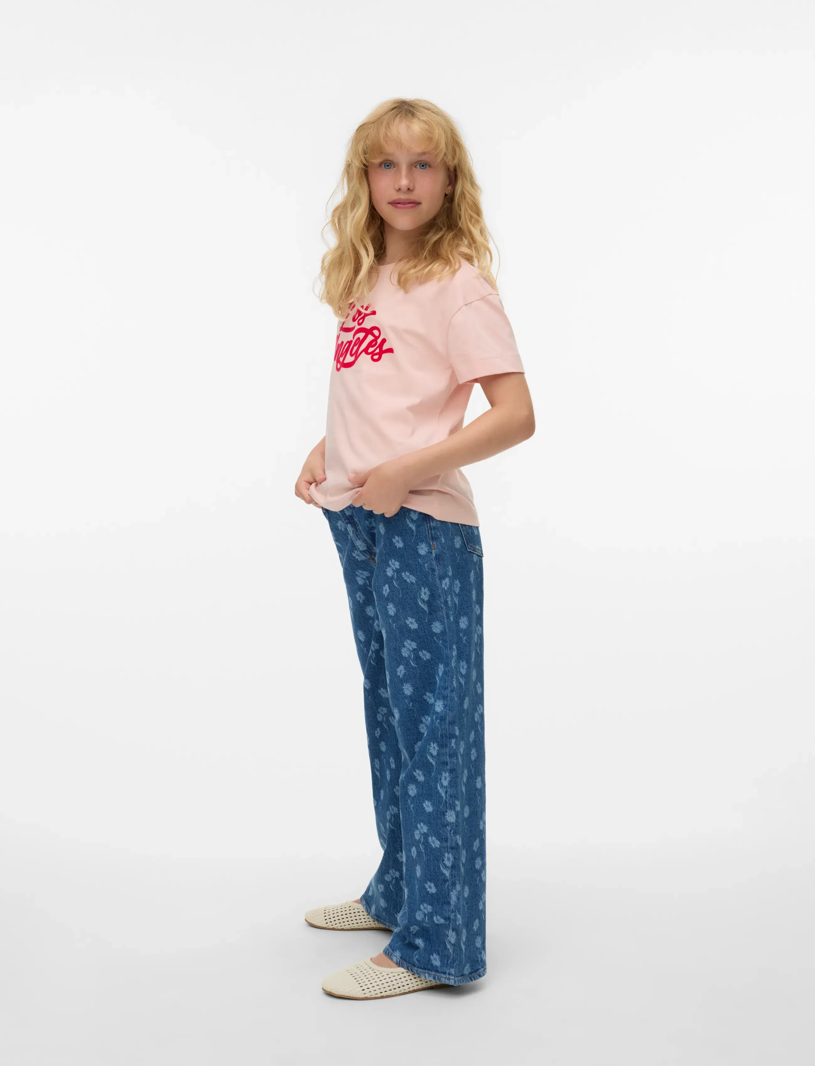Vero Moda Girl VMTESSA HR WIDE FLOWER DNM J RA380 GIRL - Underdele - MEDIUM BLUE DENIM / blue