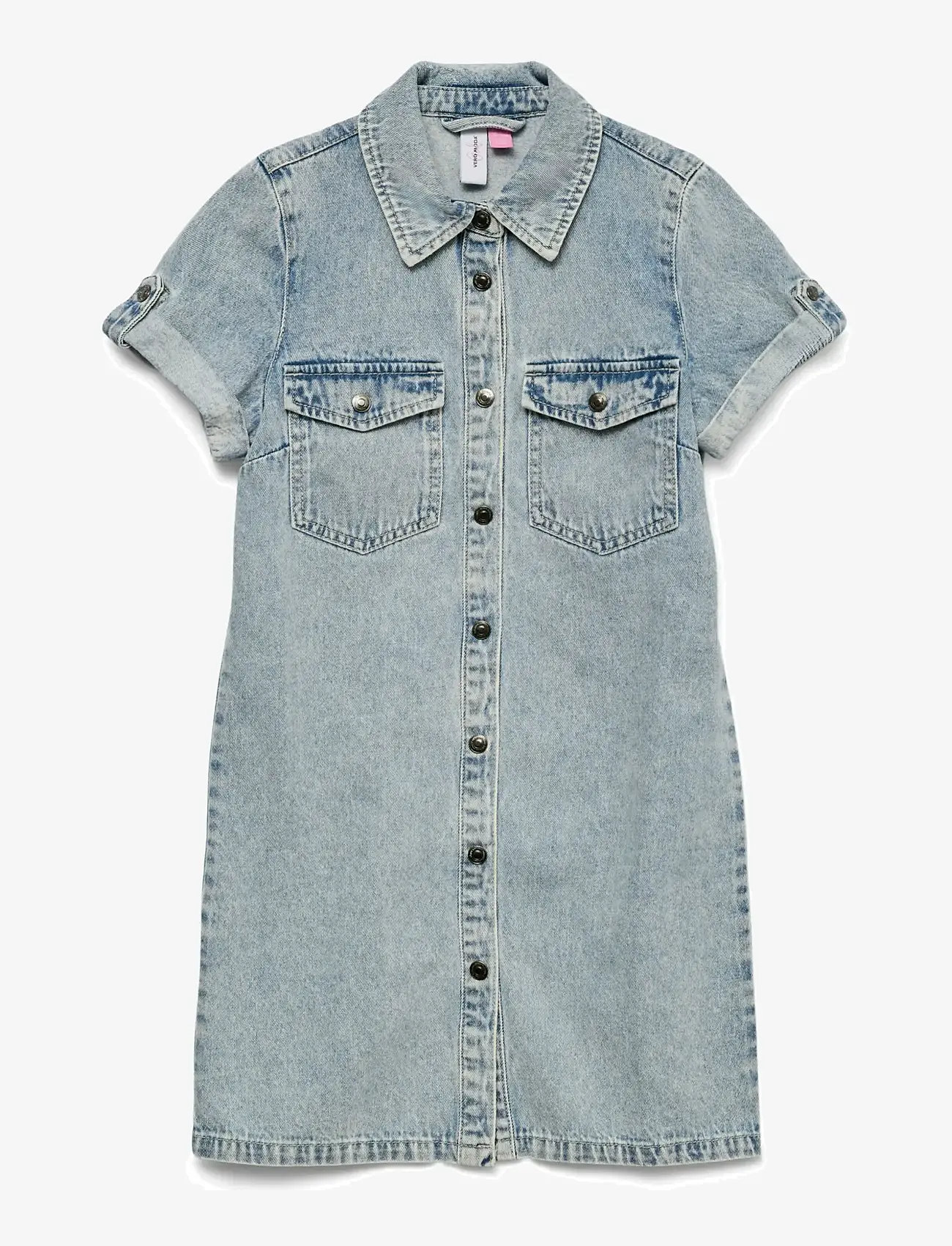 Vero Moda Girl - VMJENNIE SS SHORT DENIM DRESS GA GIRL - lühikeste varrukatega vabaaja kleidid - light blue denim - 1