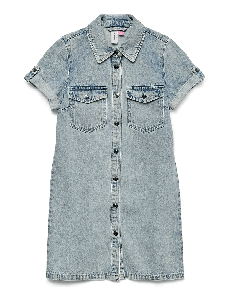 Vero Moda Girl - VMJENNIE SS SHORT DENIM DRESS GA GIRL - lühikeste varrukatega vabaaja kleidid - light blue denim - 1
