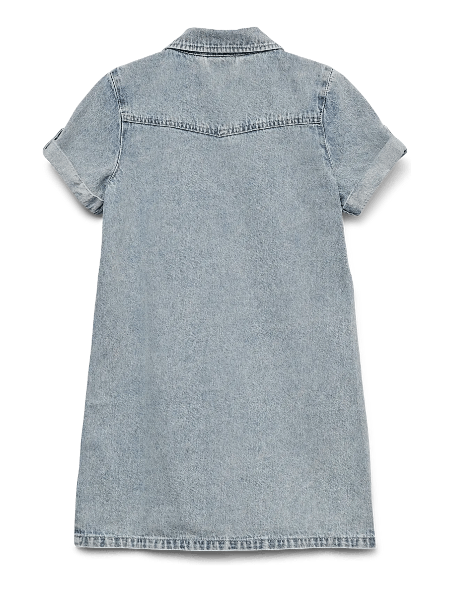 Vero Moda Girl - VMJENNIE SS SHORT DENIM DRESS GA GIRL - kurzärmelige freizeitkleider - light blue denim - 2