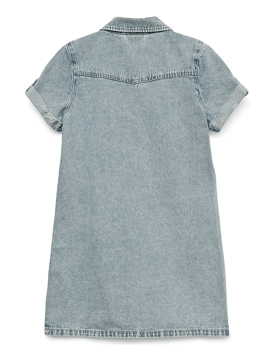 Vero Moda Girl - VMJENNIE SS SHORT DENIM DRESS GA GIRL - kurzärmelige freizeitkleider - light blue denim - 2