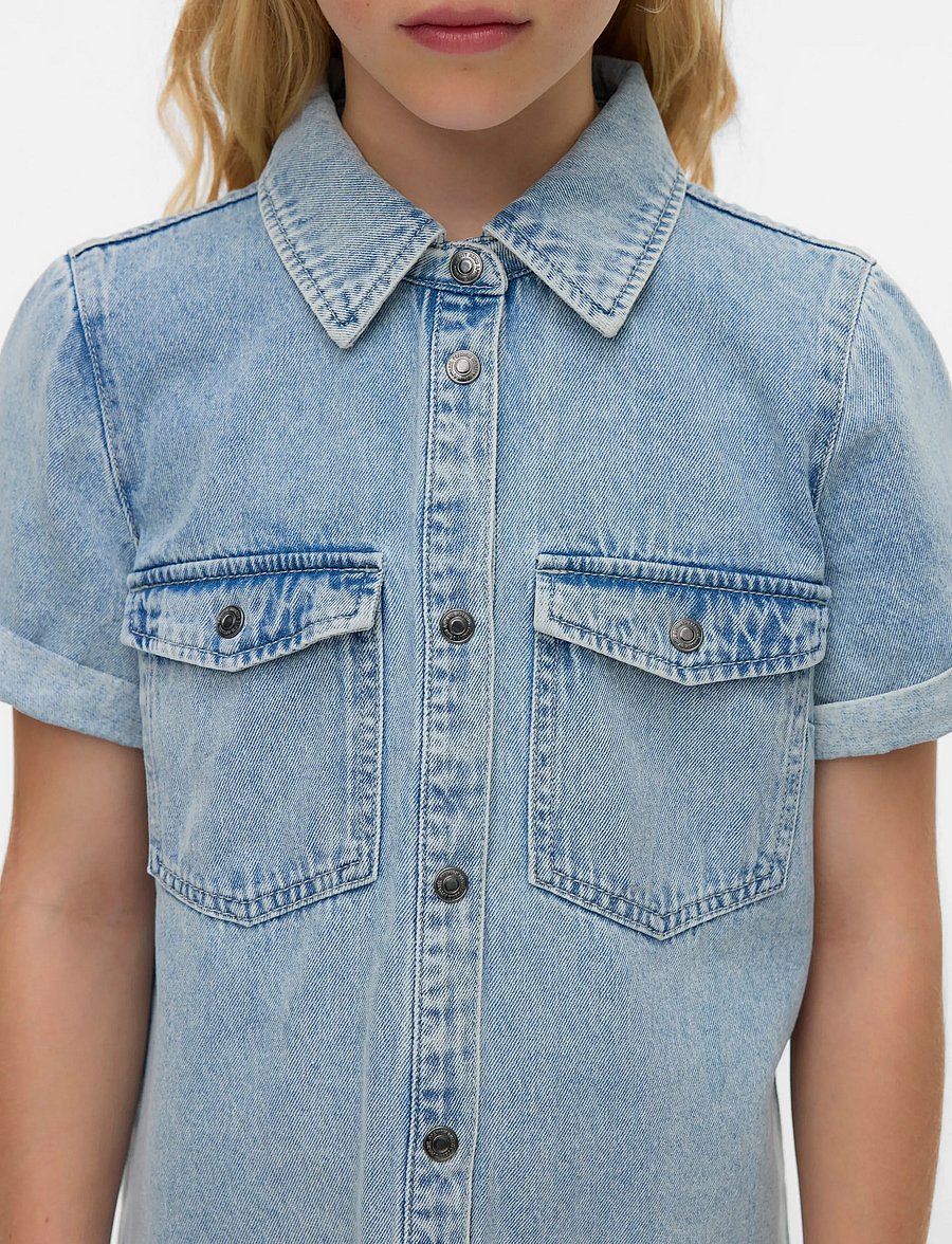 Vero Moda Girl - VMJENNIE SS SHORT DENIM DRESS GA GIRL - kurzärmelige freizeitkleider - light blue denim - 5