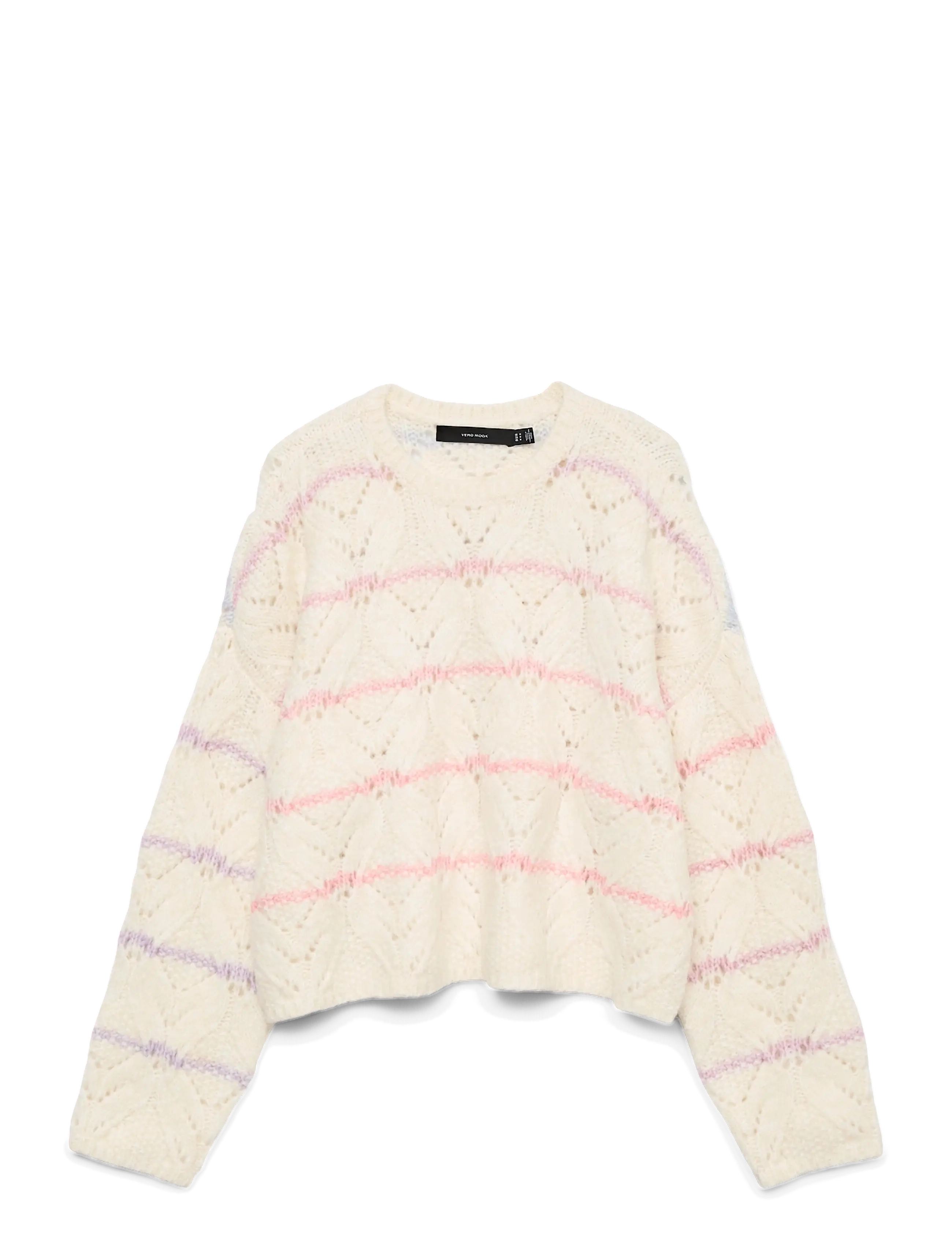 Vero Moda Girl VMNEW HATTY LS O-N STITCH PULLOVER GIRL - Överdelar - BIRCH / cream