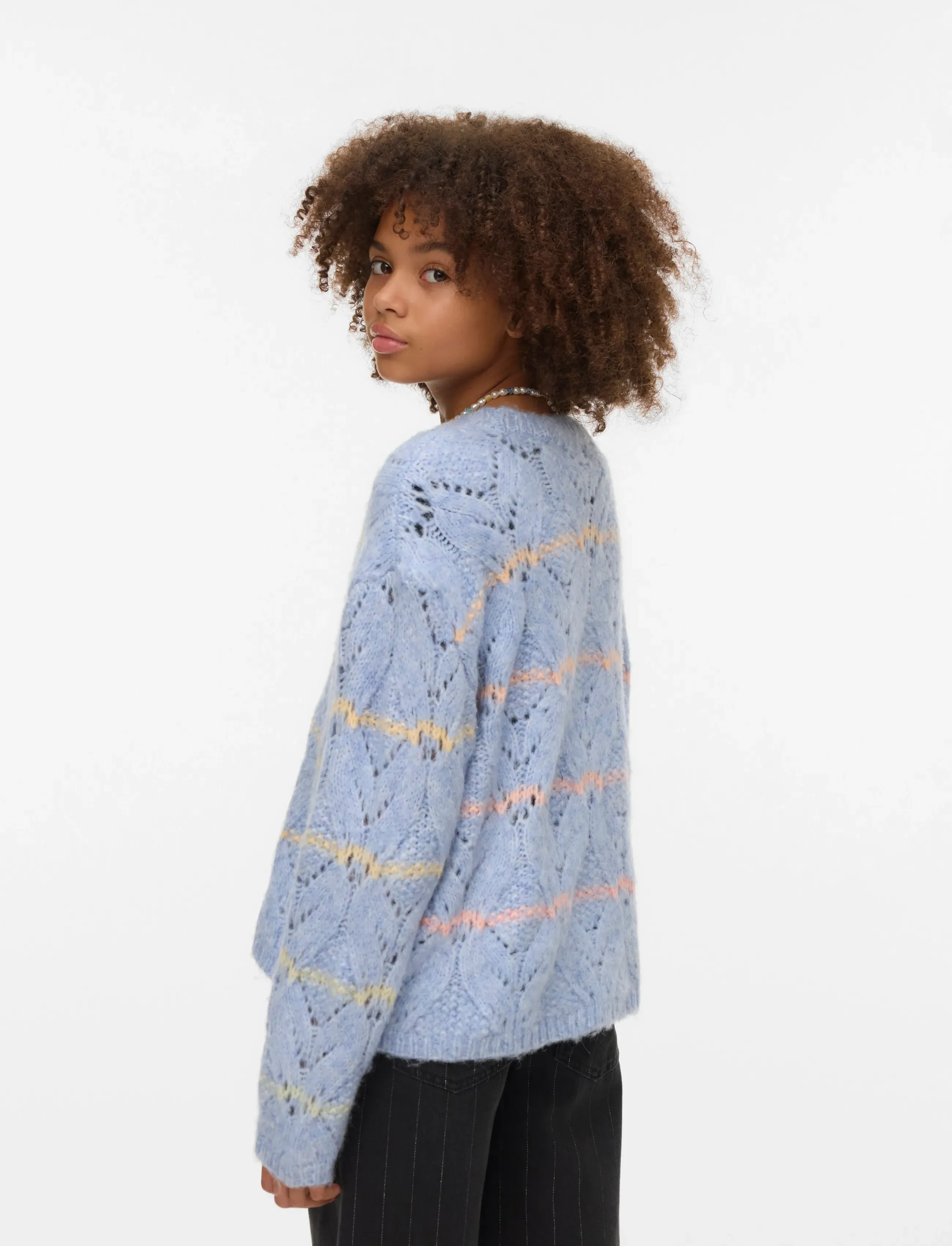 Vero Moda Girl - VMNEW HATTY LS O-N STITCH PULLOVER GIRL - trøjer - brunnera blue - 2