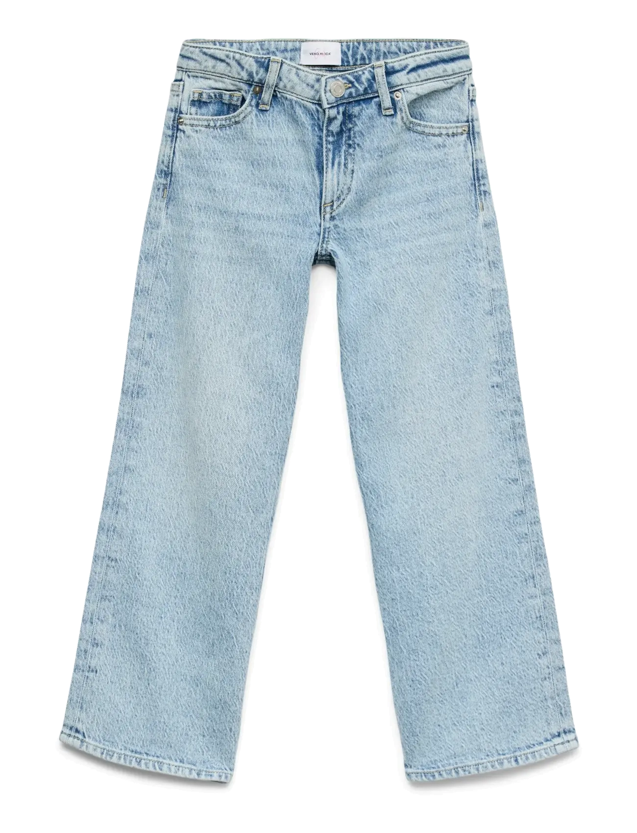 VMVANESSA LR WIDE JEANS RA339 GIRL - LIGHT BLUE DENIM