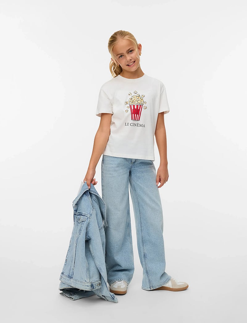 Vero Moda Girl - VMVANESSA LR WIDE JEANS RA339 GIRL - hosen mit weitem bein - light blue denim - 0