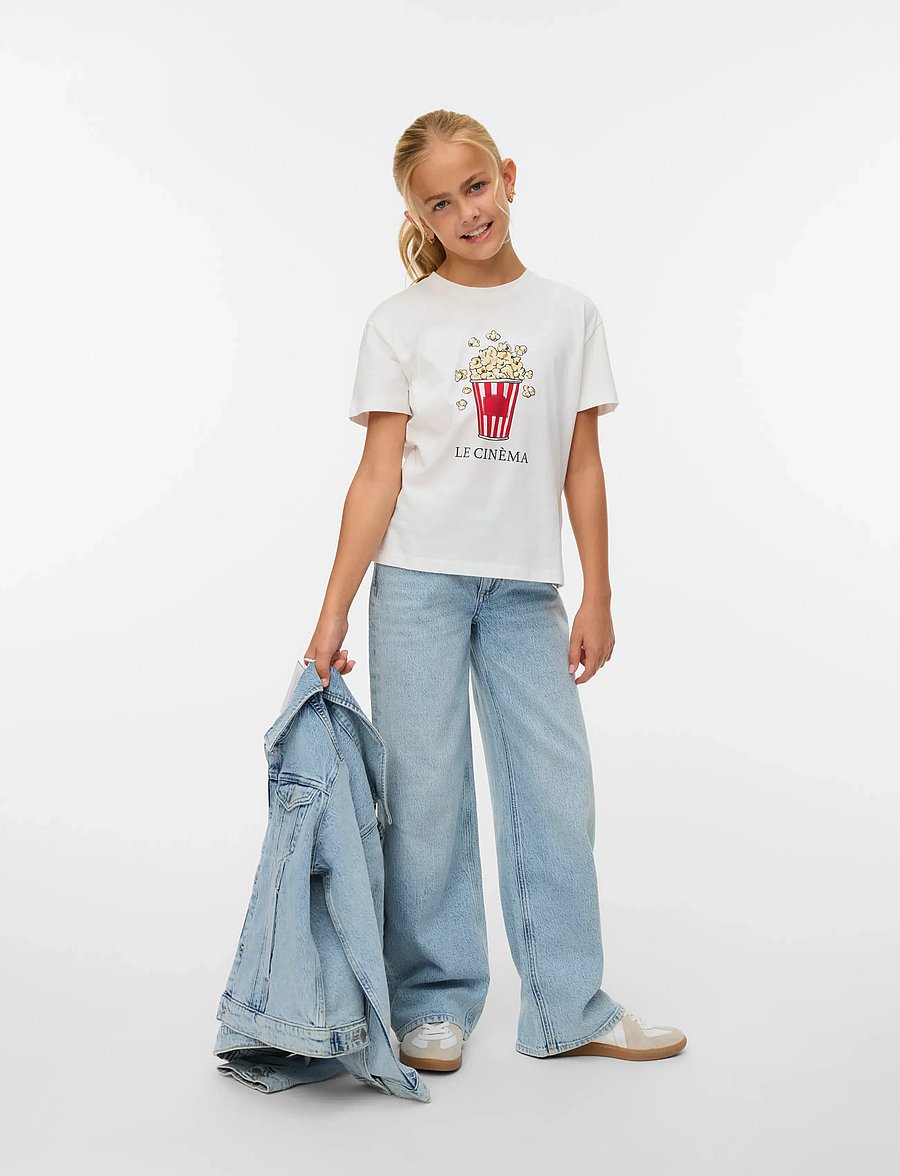 Vero Moda Girl - VMVANESSA LR WIDE JEANS RA339 GIRL - laiad teksad - light blue denim - 0