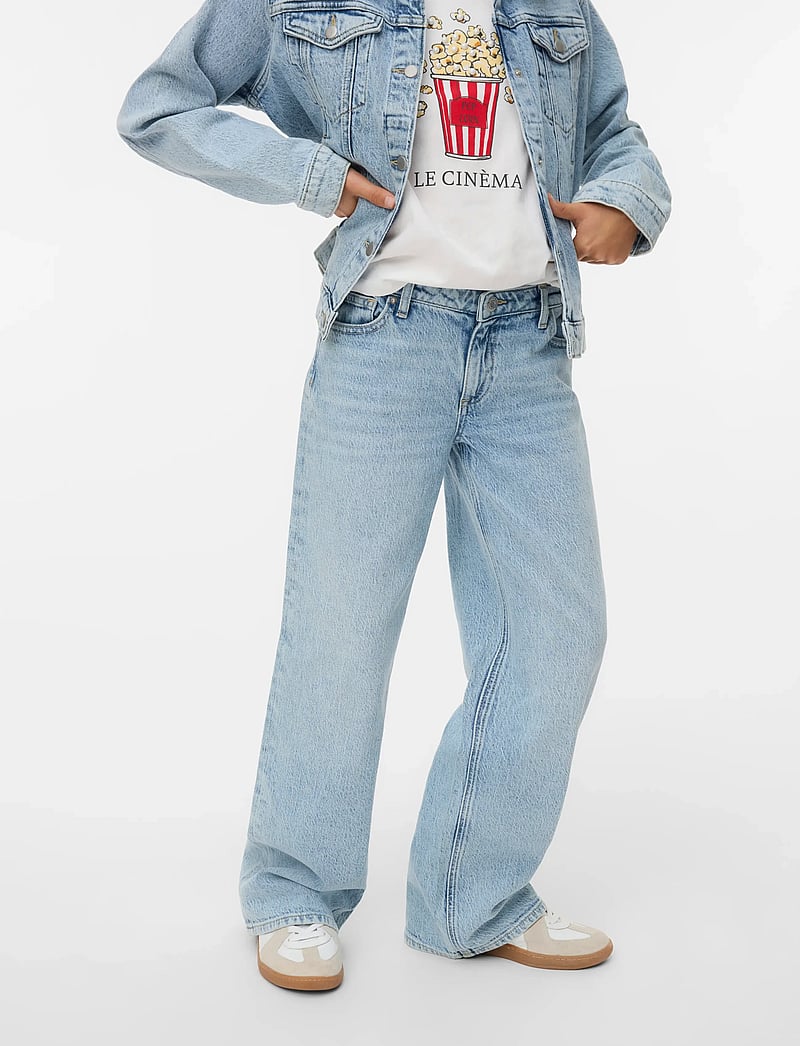 Vero Moda Girl - VMVANESSA LR WIDE JEANS RA339 GIRL - hosen mit weitem bein - light blue denim - 3