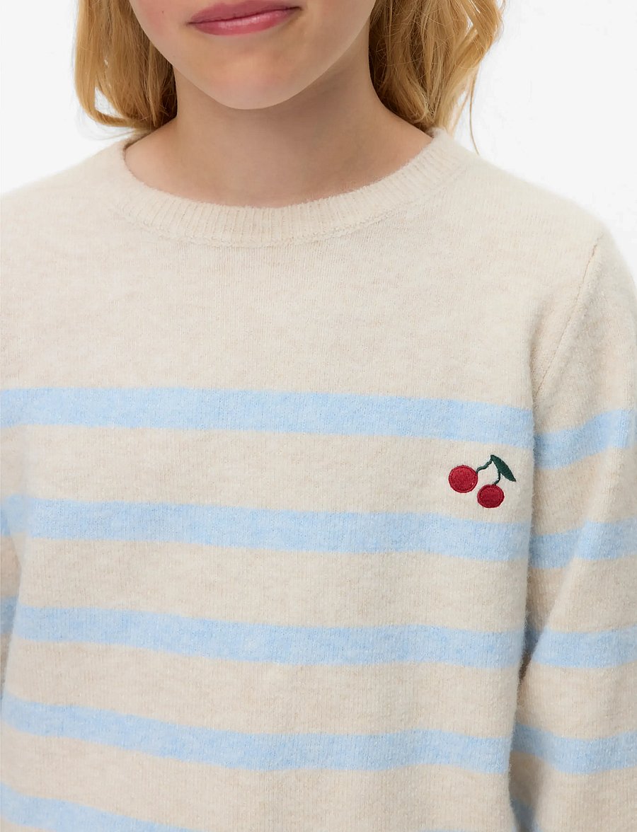 Vero Moda Girl - VMDOFFY EMBROIDERY LS O-NECK PULL GIRL - trøjer - birch - 3