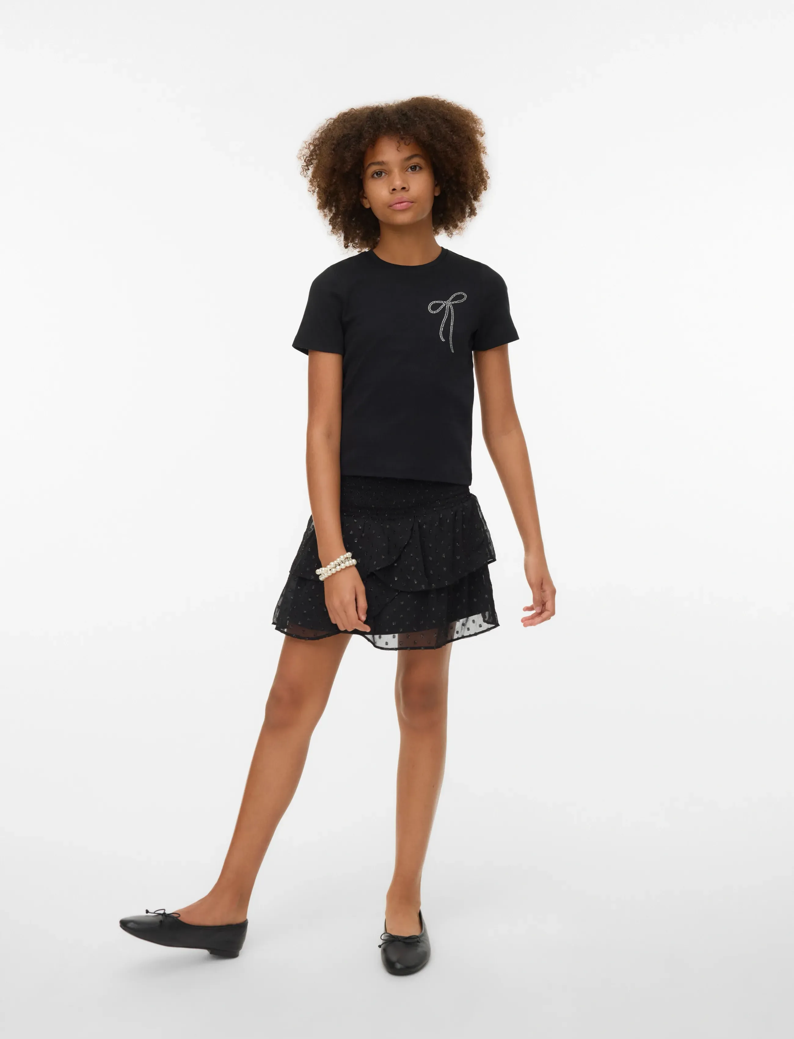 Vero Moda Girl VMEMMA GLITTER SHORT SKIRT WVN GIRL - Kjoler & Nederdele - BLACK / black