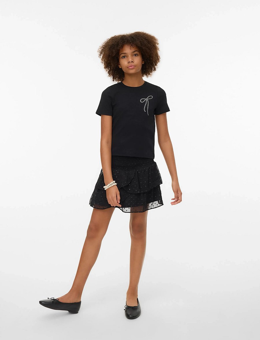 Vero Moda Girl - VMEMMA GLITTER SHORT SKIRT WVN GIRL - black - 0