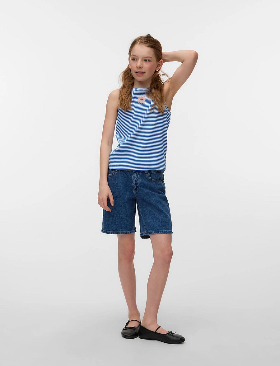 Vero Moda Girl - VMTESS LONG DNM SHORTS MIX GIRL - jeansshorts - medium blue denim - 0