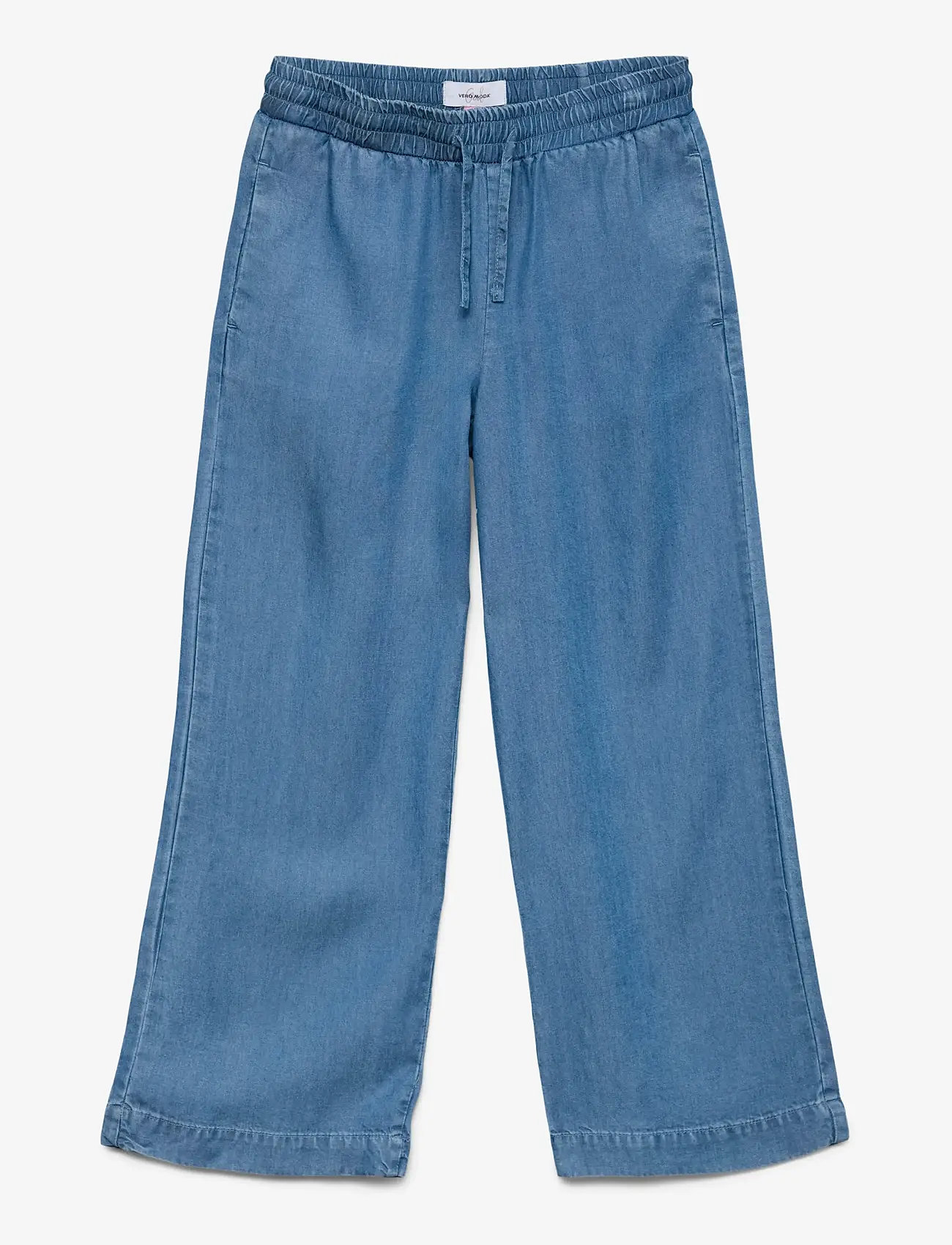 Vero Moda Girl - VMBREE HW LONG LOOSE TENCEL PANTS GIRL - alt laienevad teksad - medium blue denim - 1