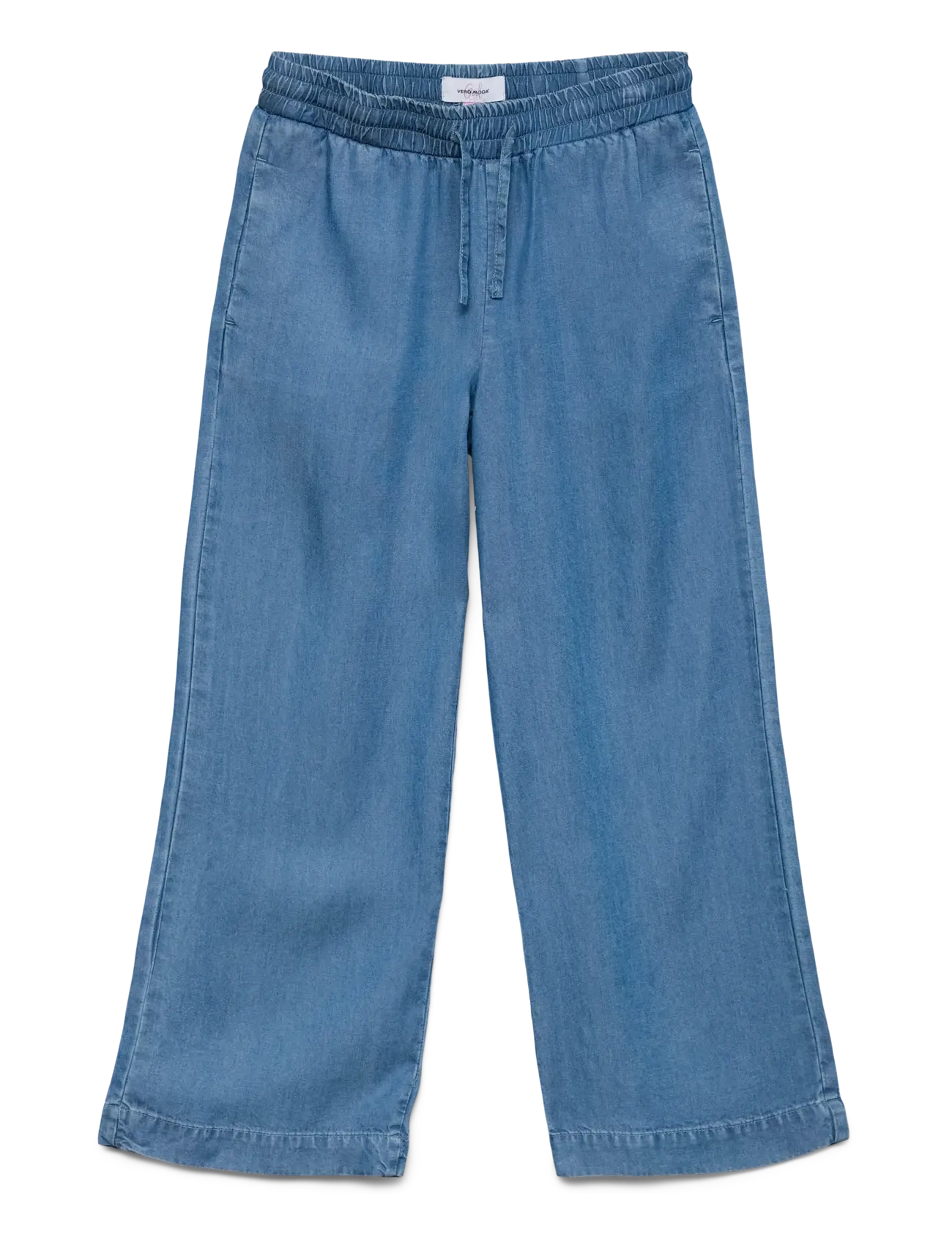 Vero Moda Girl VMBREE HW LONG LOOSE TENCEL PANTS GIRL - Noliktavā jaunas preces! - MEDIUM BLUE DENIM / blue