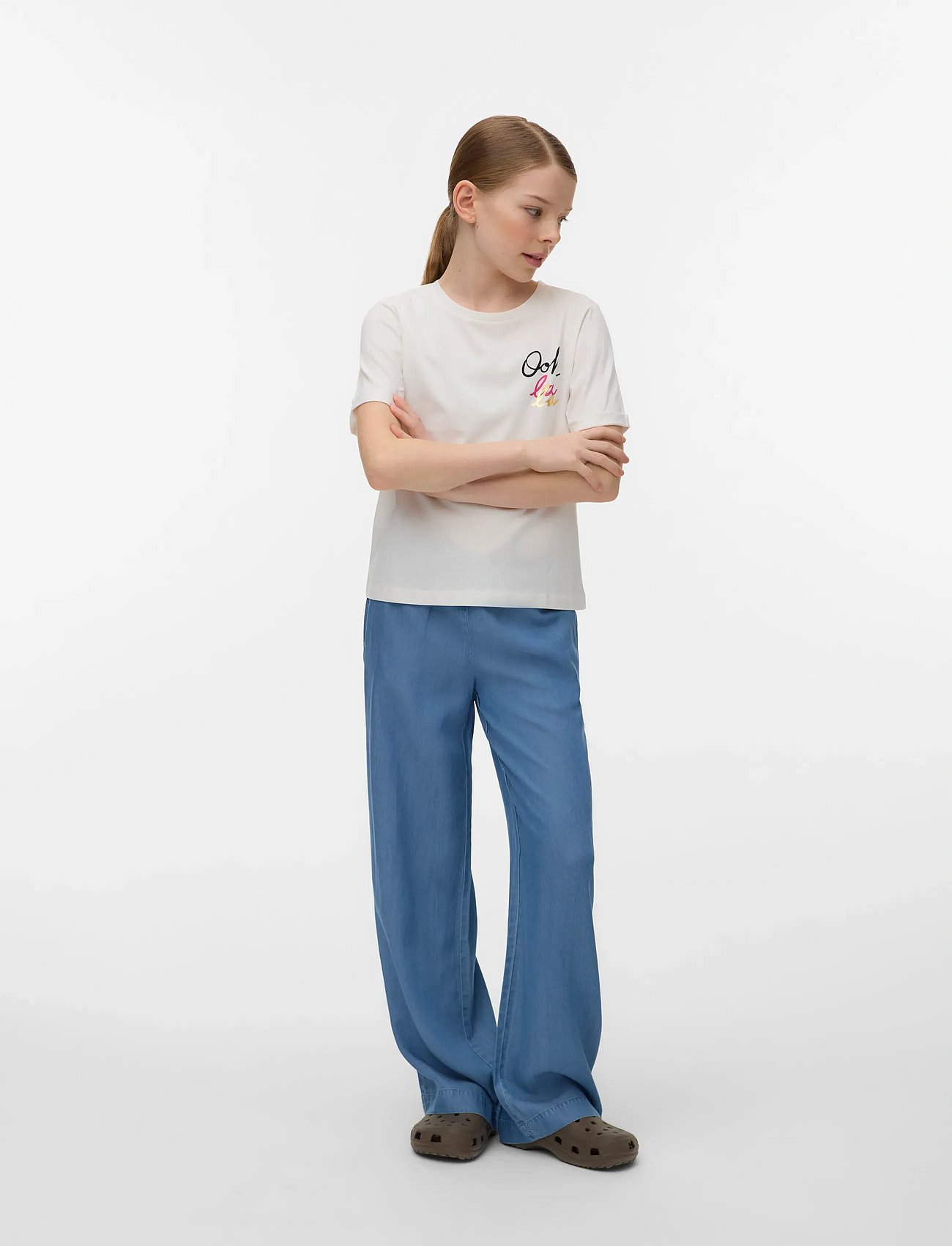 VMBREE HW LONG LOOSE TENCEL PANTS GIRL - MEDIUM BLUE DENIM