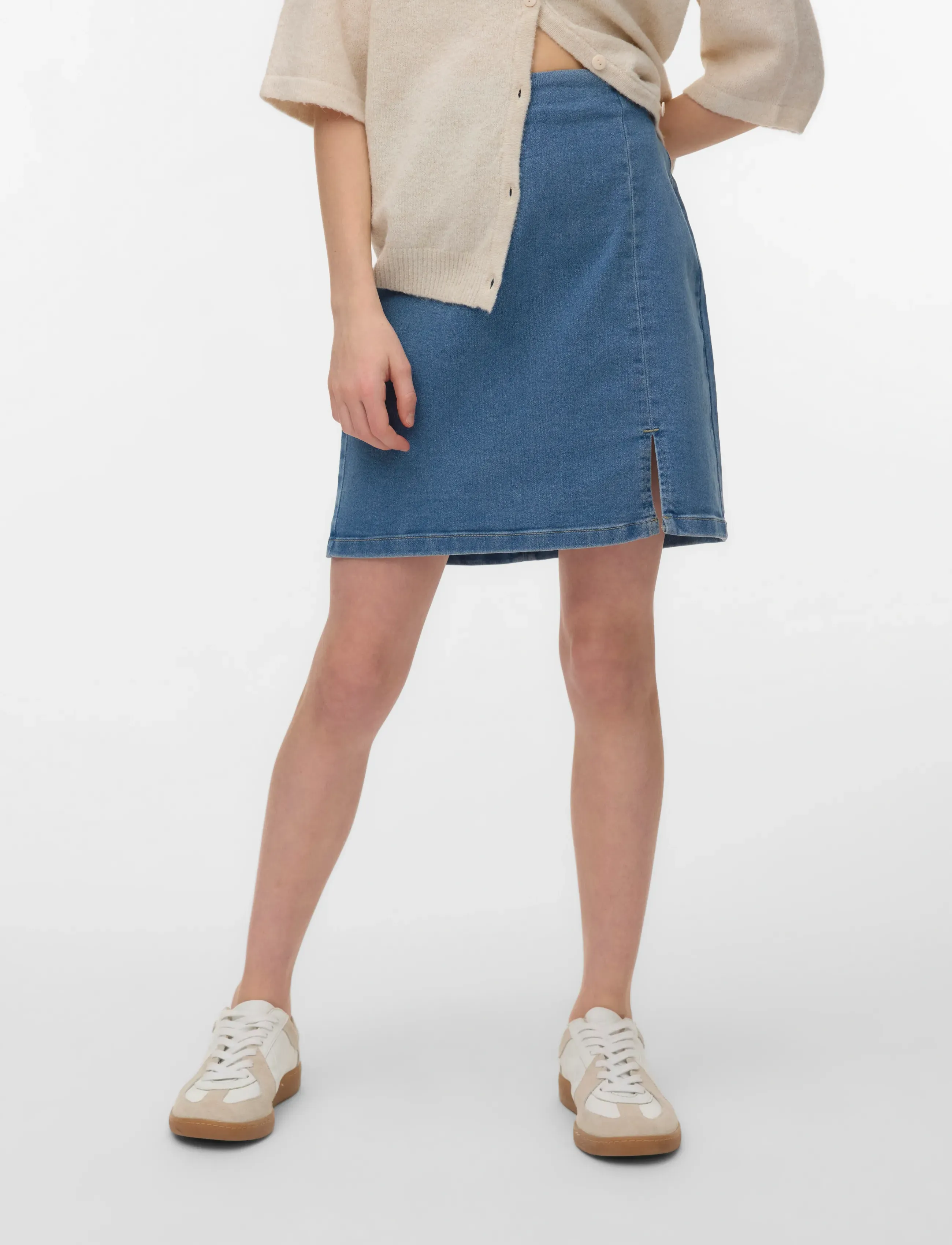 Vero Moda Girl - VMNELLY HR SHORT SKIRT DNM MIX GIRL - jupes courtes - medium blue denim - 4