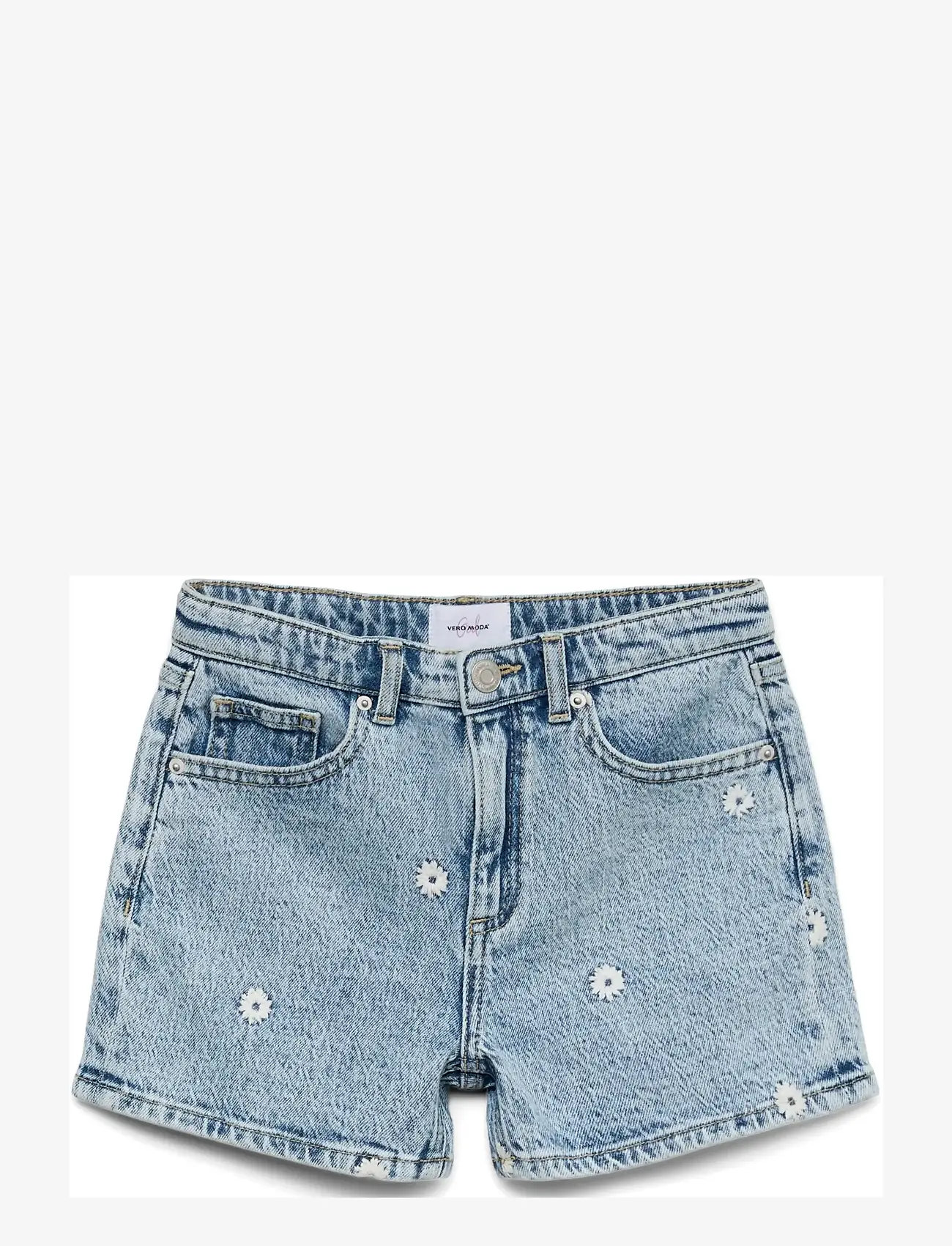Vero Moda Girl - VMTESS SHORT EMB DNM SHORTS RA339 GIRL - jeansshorts - light blue denim - 0