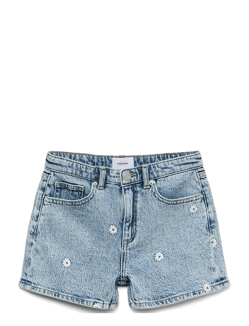 Vero Moda Girl - VMTESS SHORT EMB DNM SHORTS RA339 GIRL - jeansshorts - light blue denim - 0