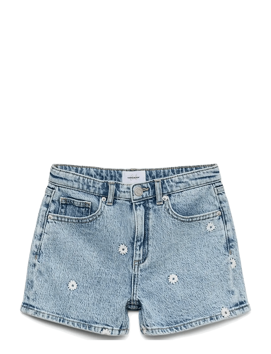 Vero Moda Girl - VMTESS SHORT EMB DNM SHORTS RA339 GIRL - jeansshorts - light blue denim - 1